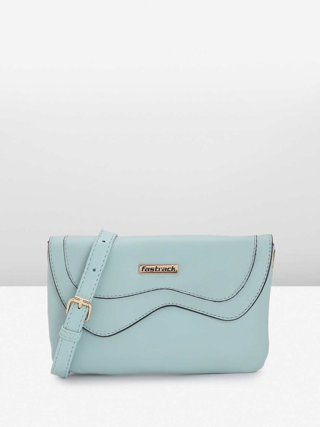 

Fastrack Solid PU Structured Sling Bag, Blue