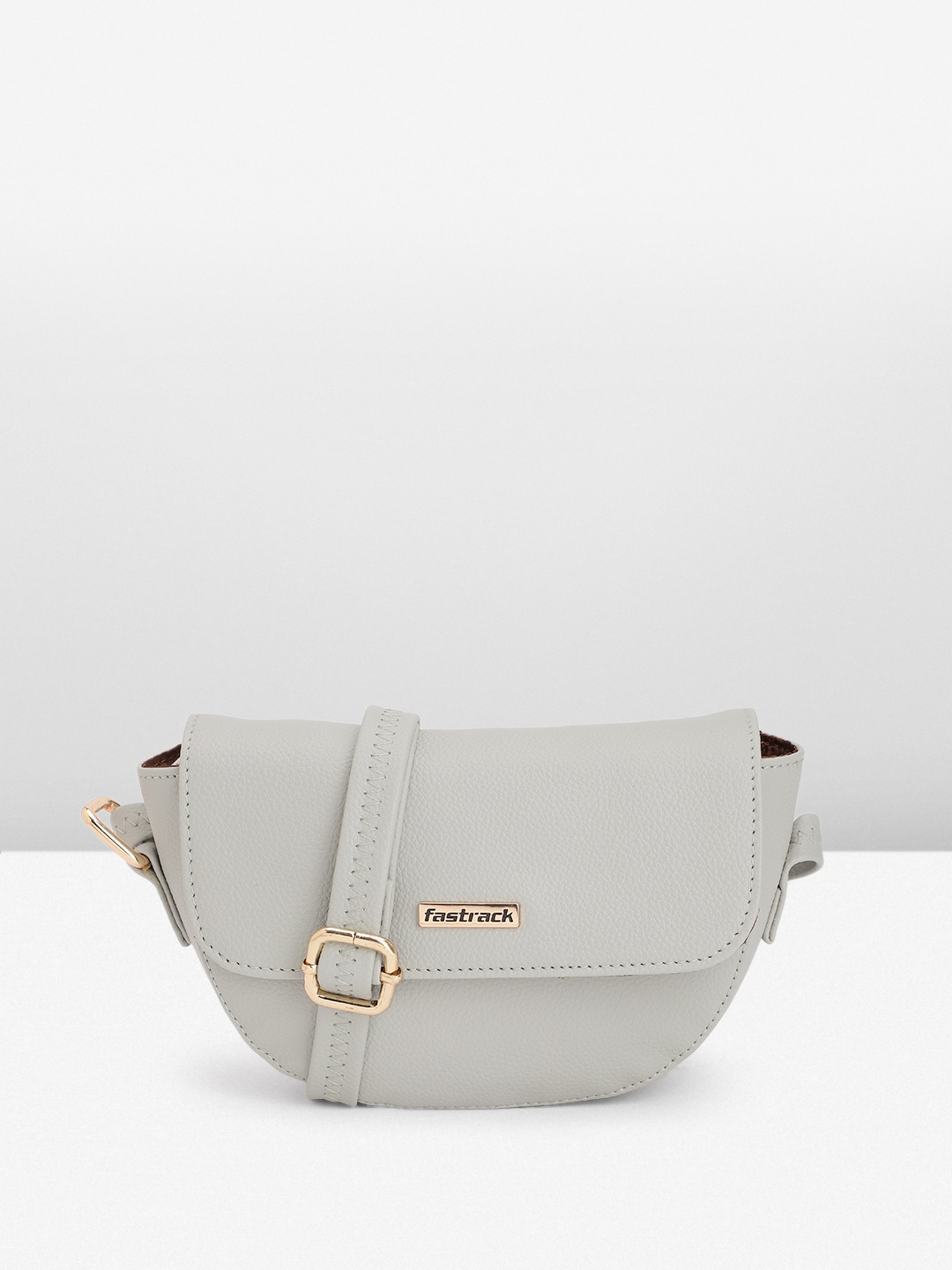 

Fastrack Textured PU Half Moon Sling Bag, Grey
