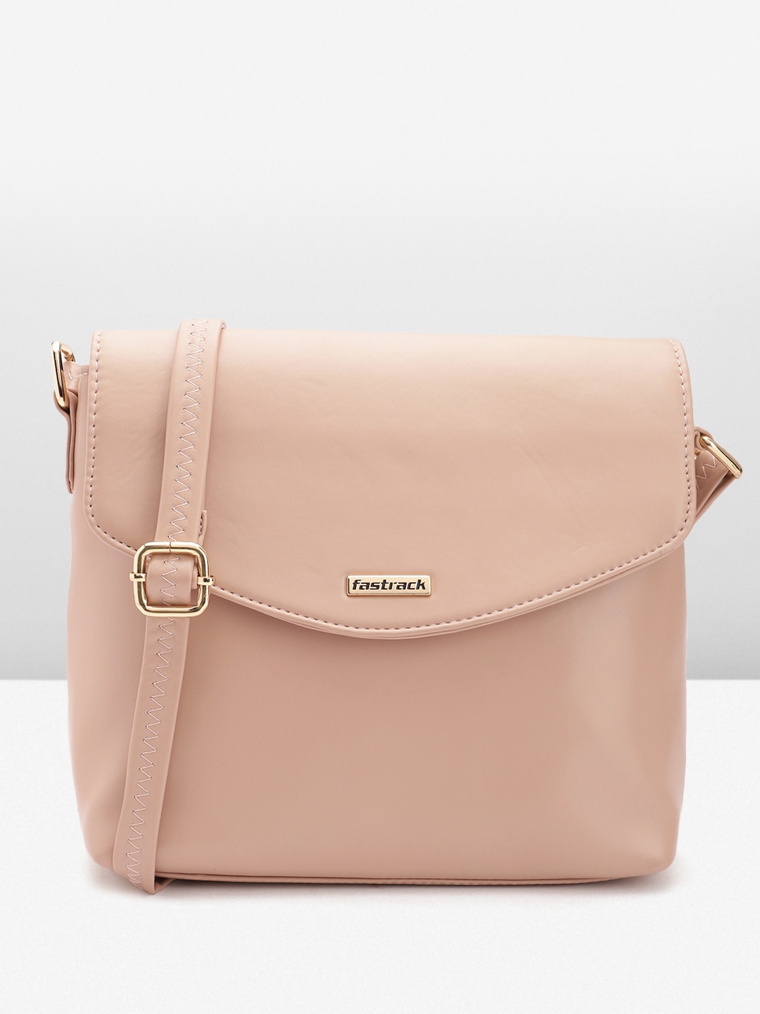 

Fastrack Structured Flap Sling Bag, Nude