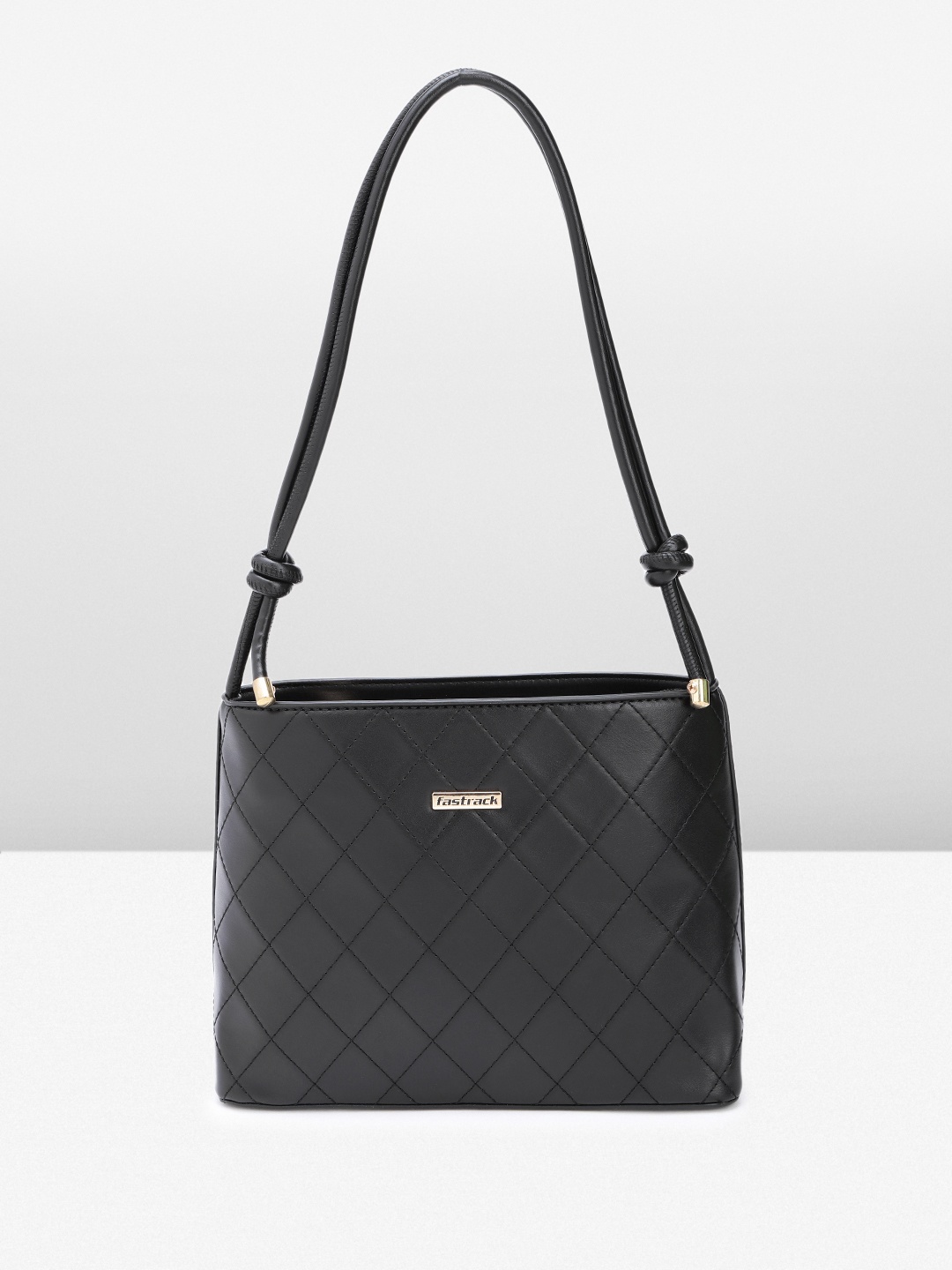 

Fastrack Women Black Diamond Pattern Shoulder Bag