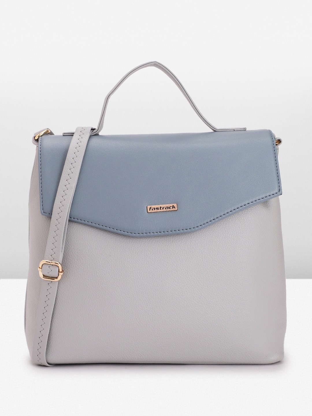 

Fastrack Colourblocked PU Structured Handheld Bag, Grey