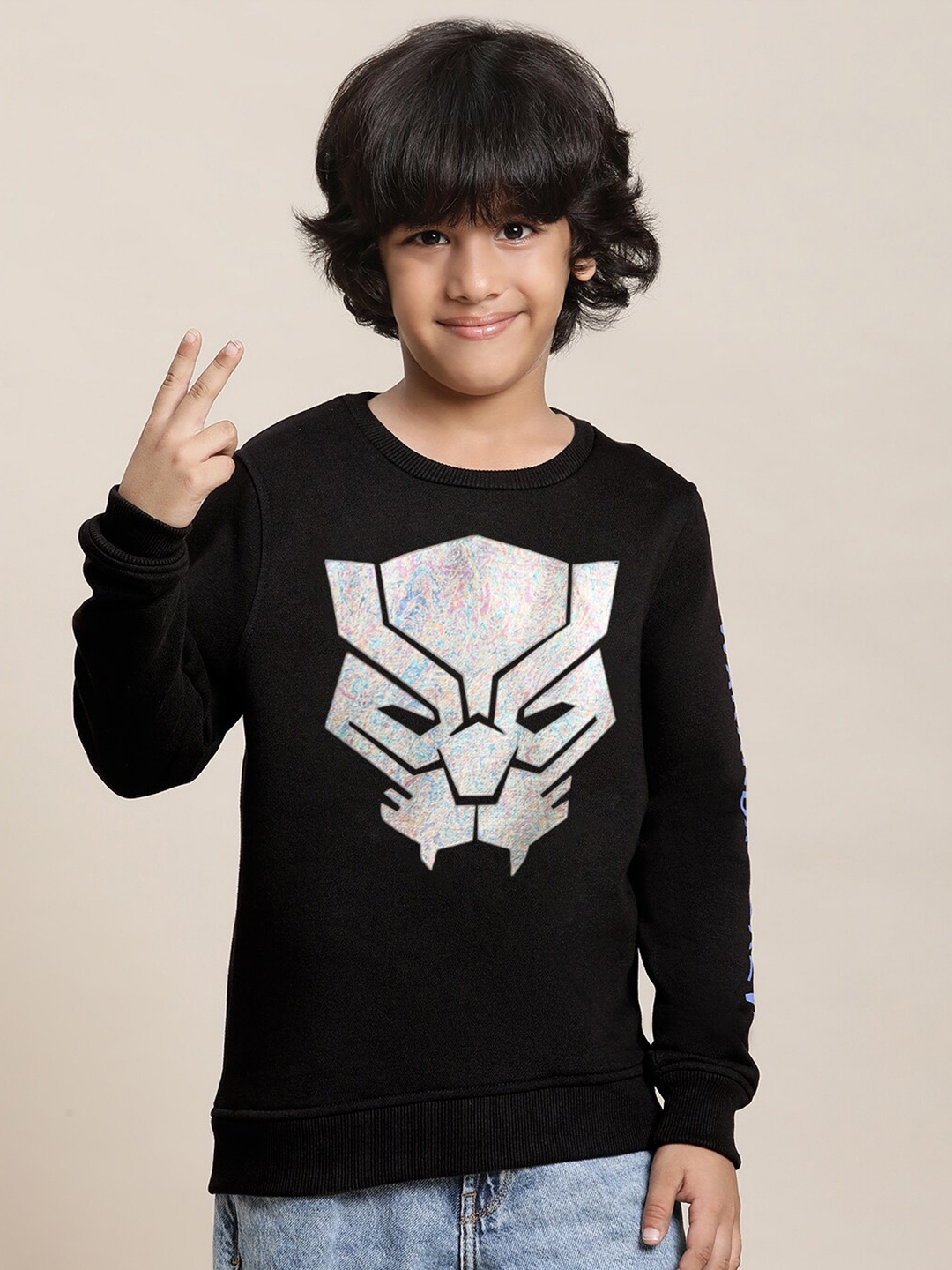 

Kids Ville Boys Black Panther Printed Sweatshirts