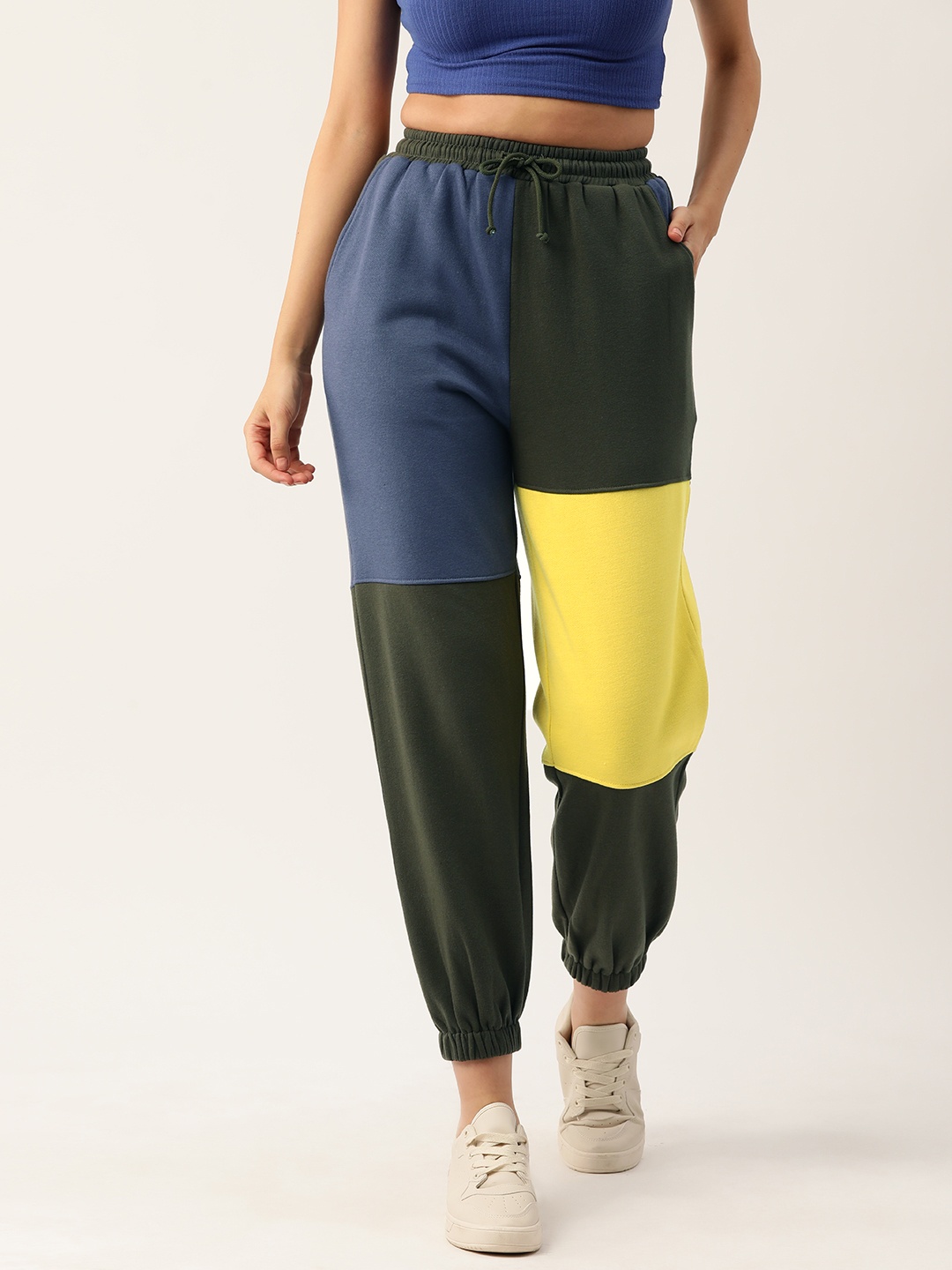 

Rue Collection Colourblocked Fleece Track Pants, Multi