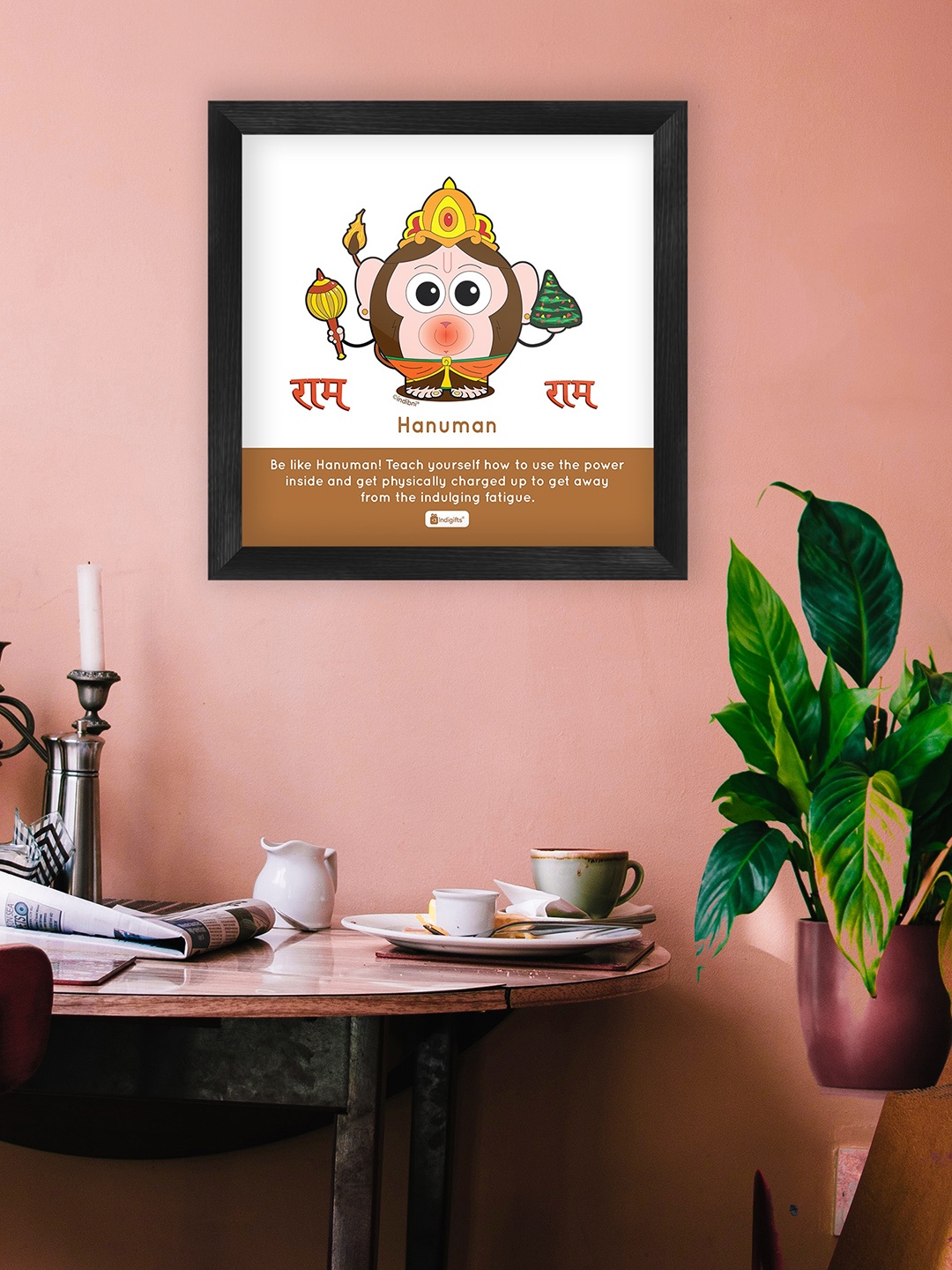

Indigifts Hanuman Printed Diwali Gift Wall Art, White