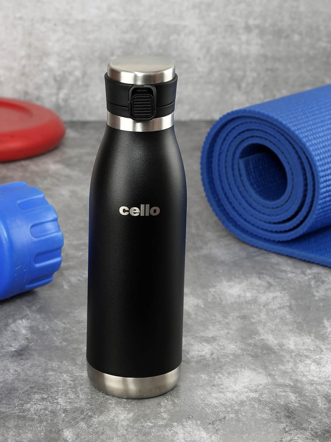 

Cello Black Tuff Steel Series Durable DTP Coating Vacusteel Water Flask - 600 ml