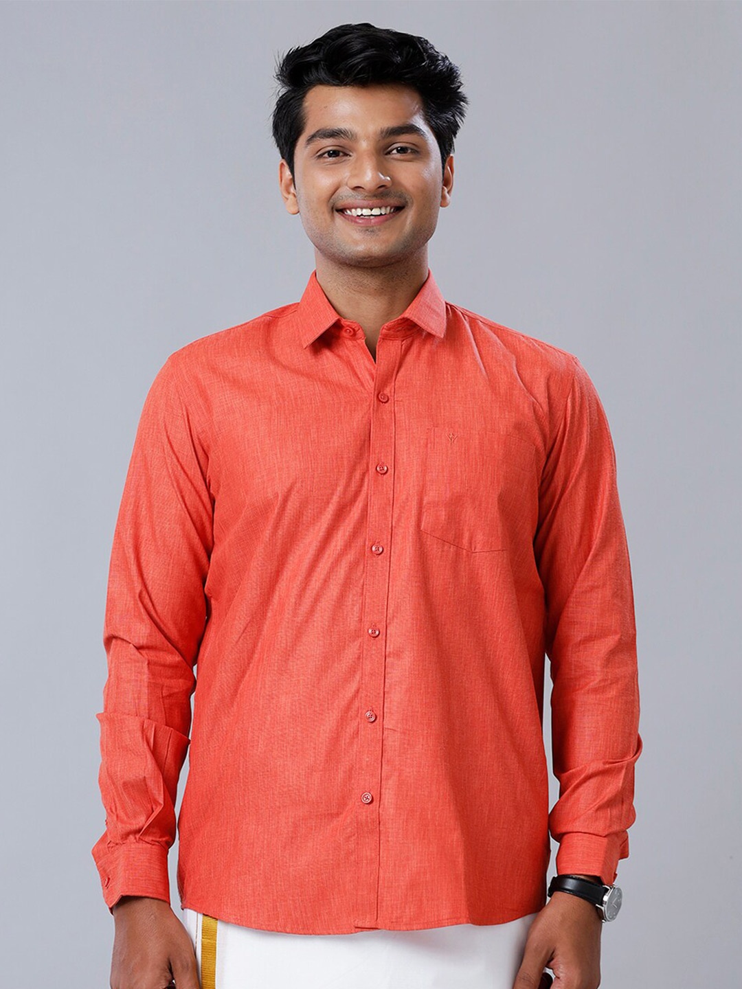 

Ramraj Cotton Mens Full Sleeve Poly Cotton Red Color Shirt