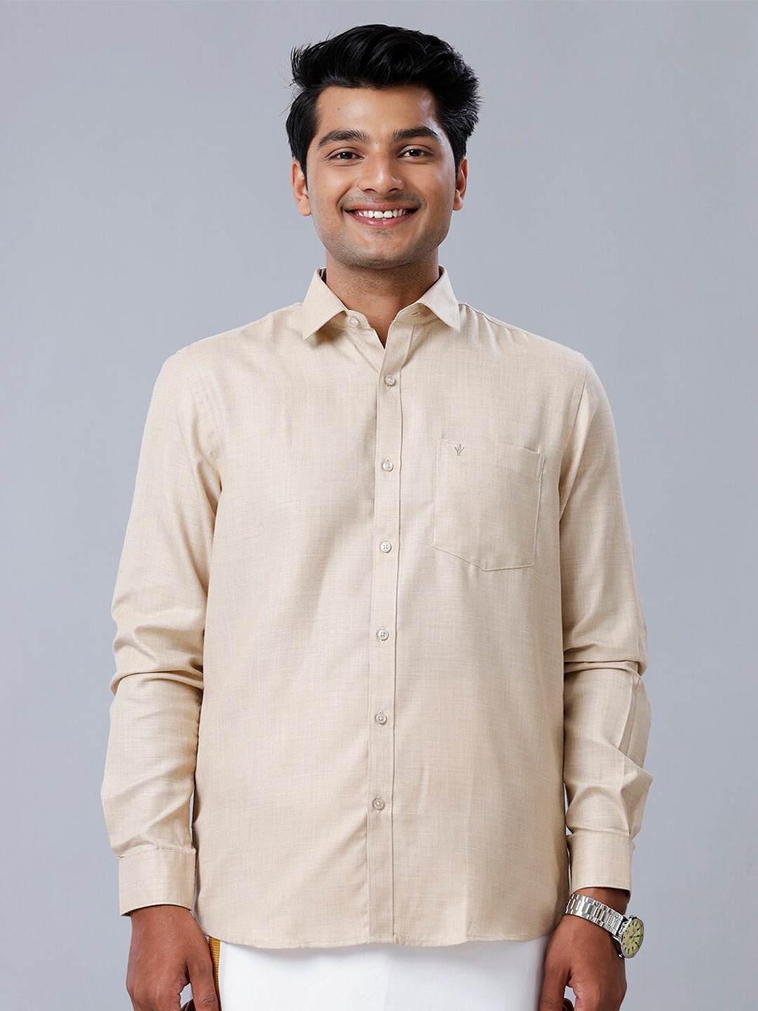 

Ramraj Cotton Full Sleeve Shirt, Brown