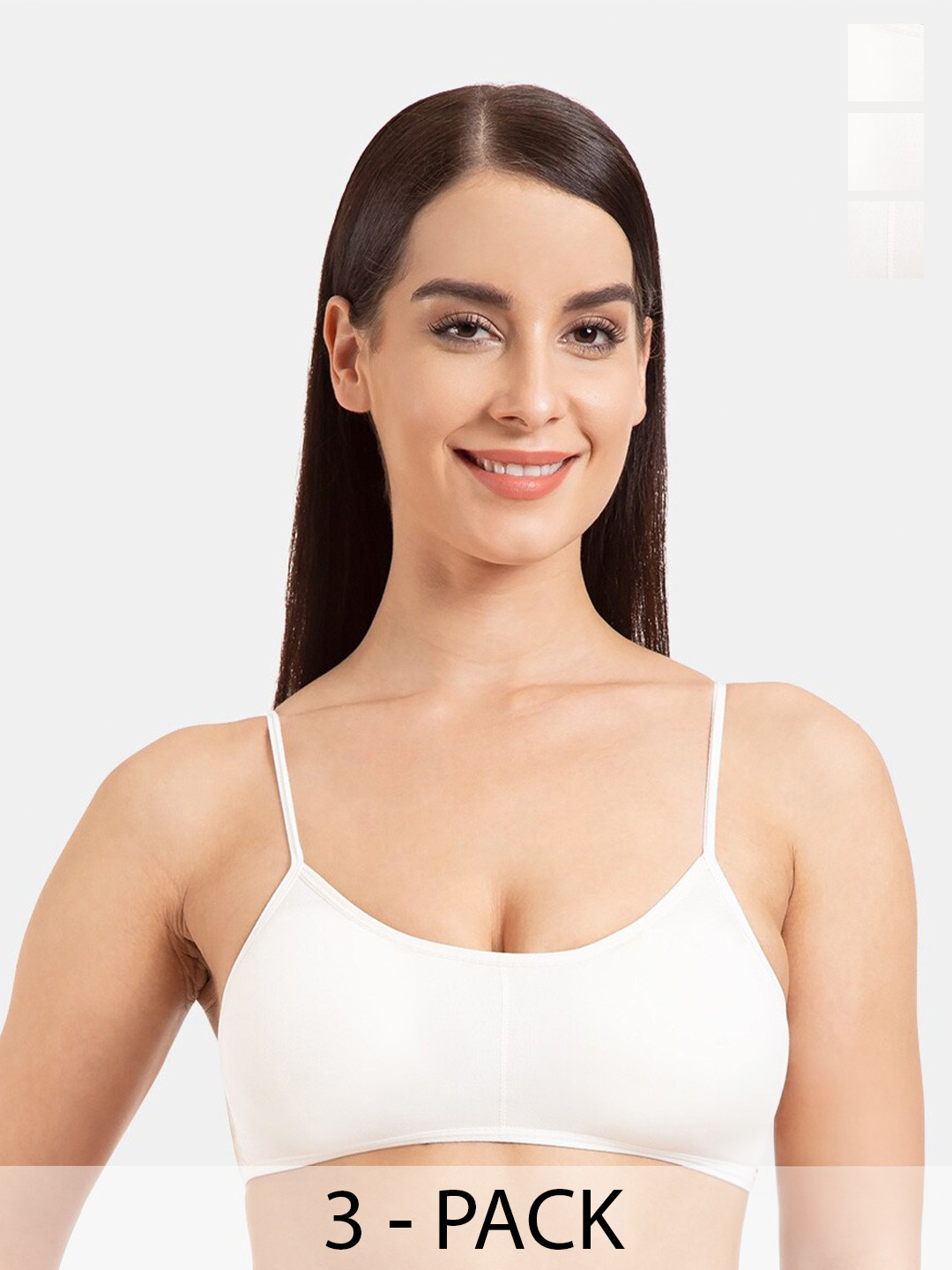 

Tweens Pack Of 3 Full Coverage Lightly Padded Cotton Bralette Bra, White