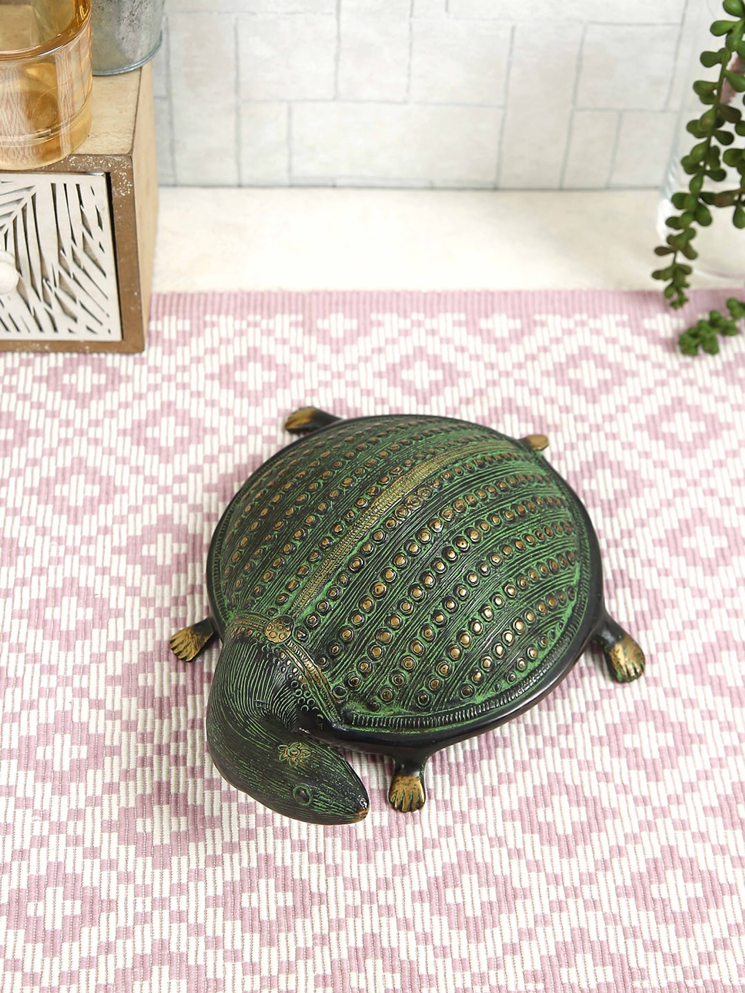 

Imli Street Green Textured Tortoise Figurine Showpiece