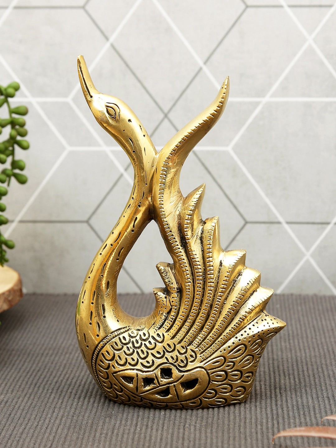 

Imli Street Gold Duck Carved Table top Brass Showpieces