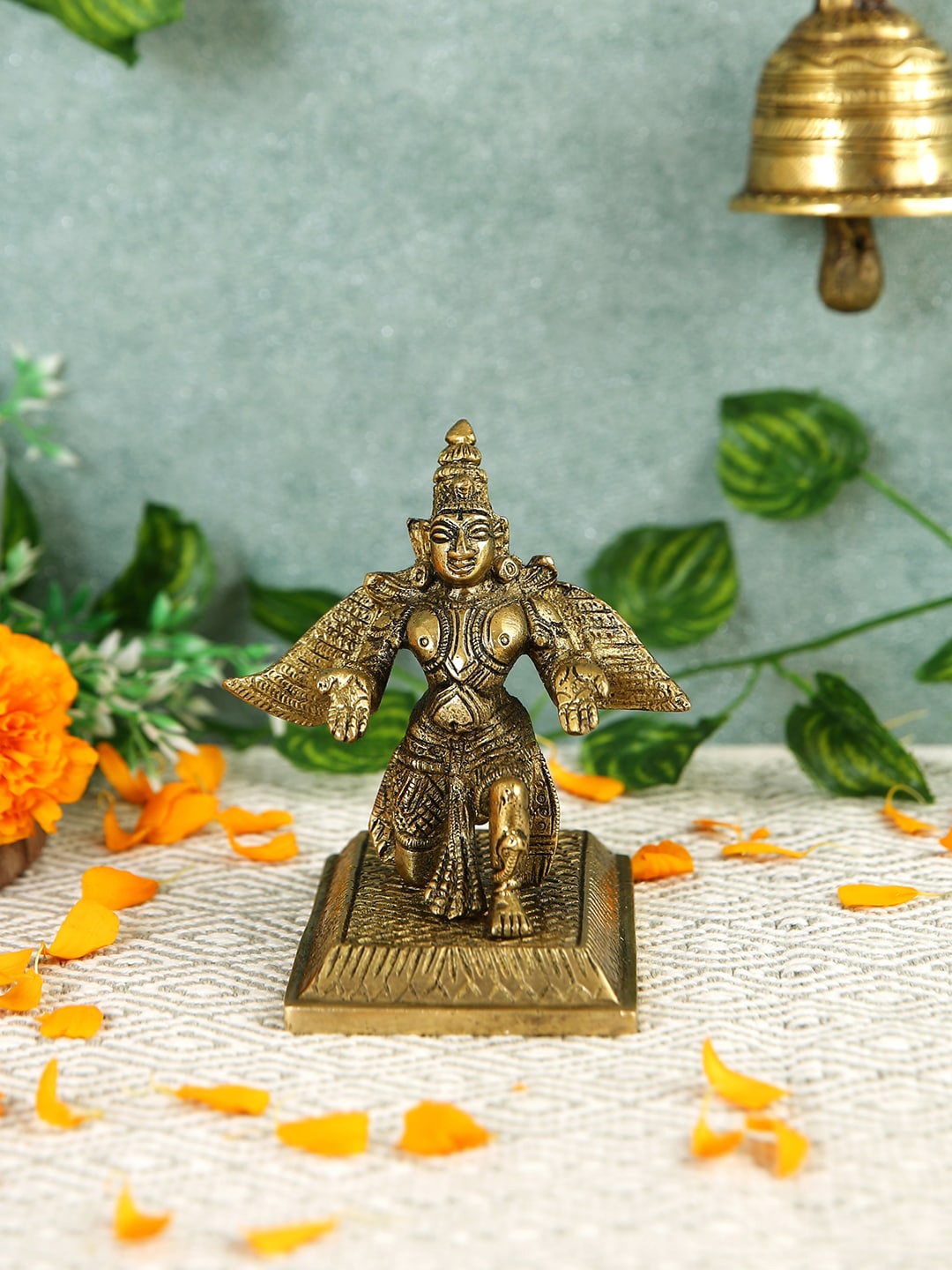 

Imli Street Ever Green Dcor Bronze Toned Textured Garuda Dev Brass Idol Showpiece