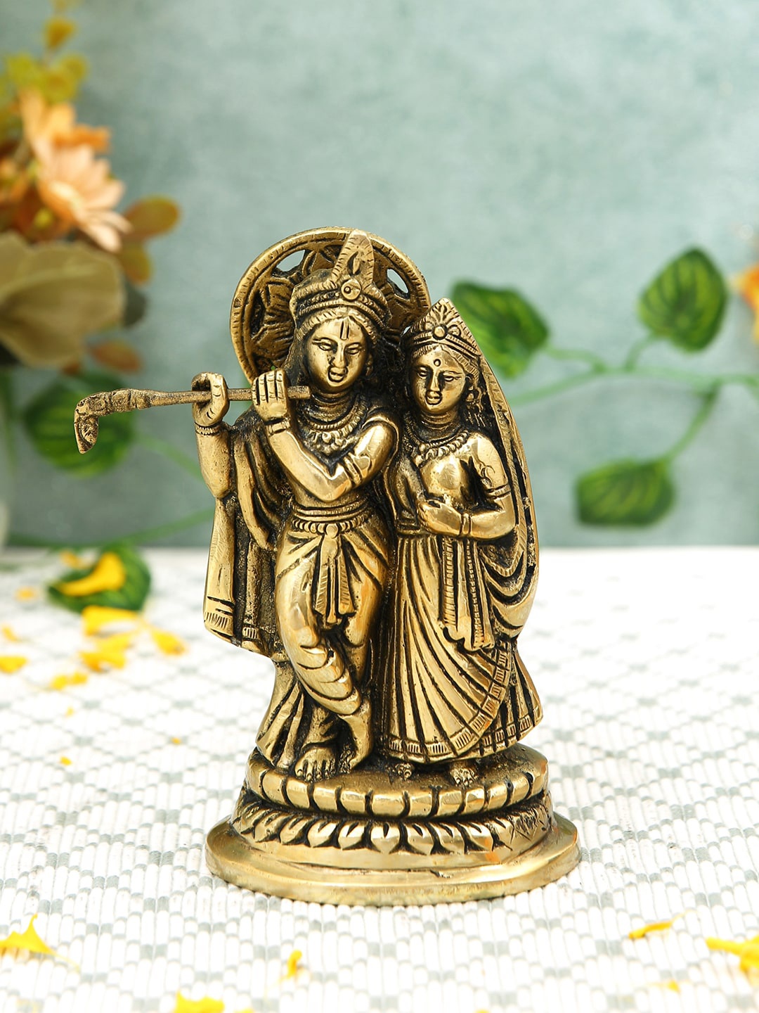 

Imli Street Gold Toned Radha Krishna Idol Brass Showpiece