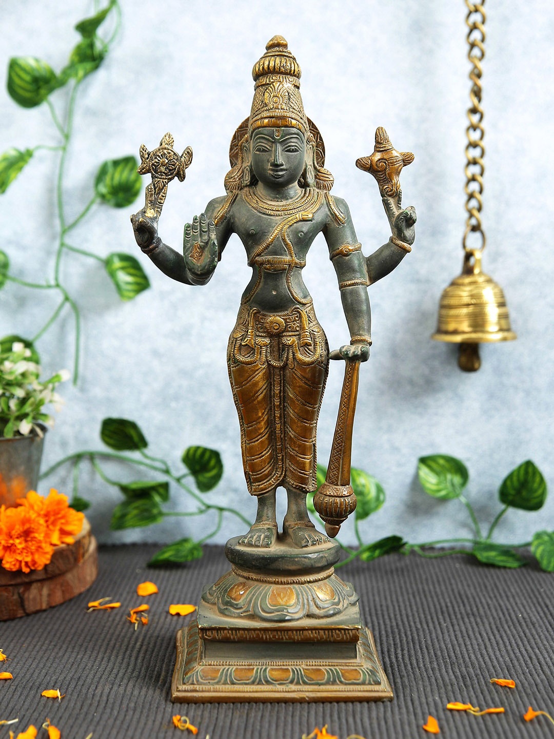

Imli Street Black Vishnu Colored Idol Brass Showpiece