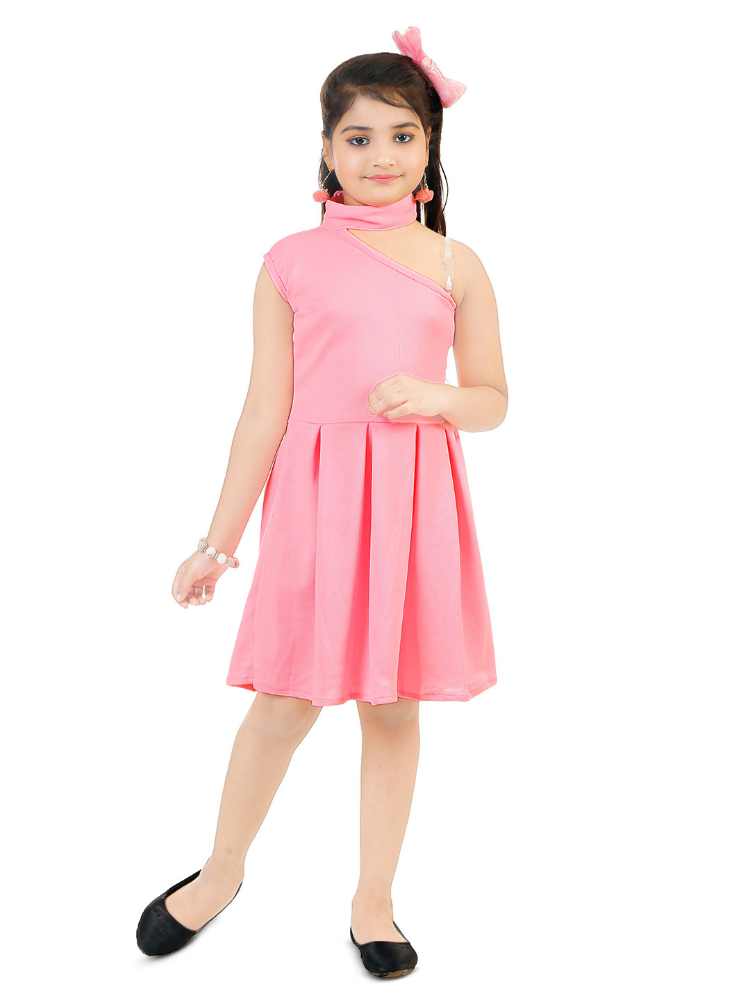 

BAESD One Shoulder Fit & Flare Dress, Pink