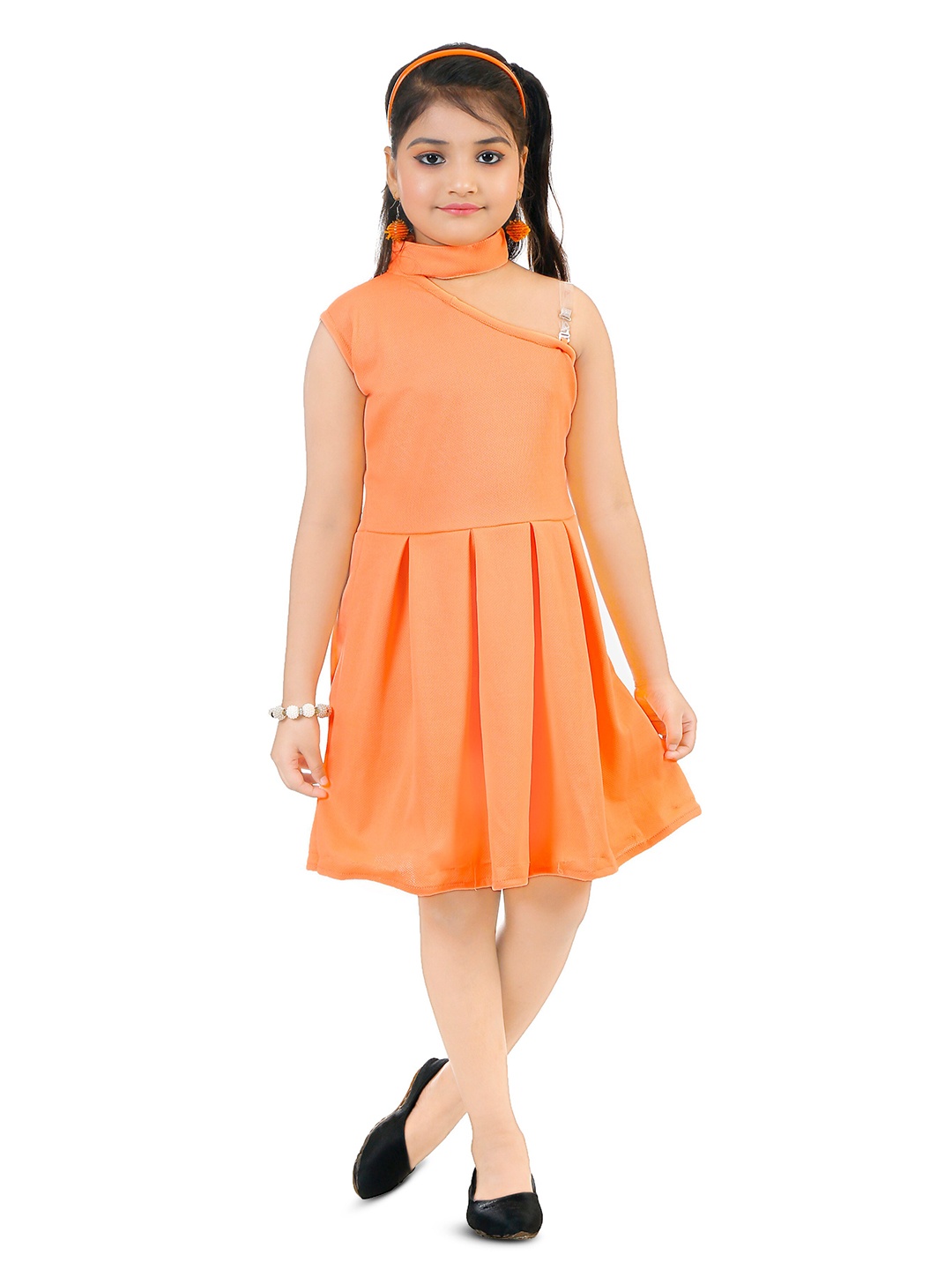 

BAESD Round Neck Cut Outs Fit & Flare Dress, Peach