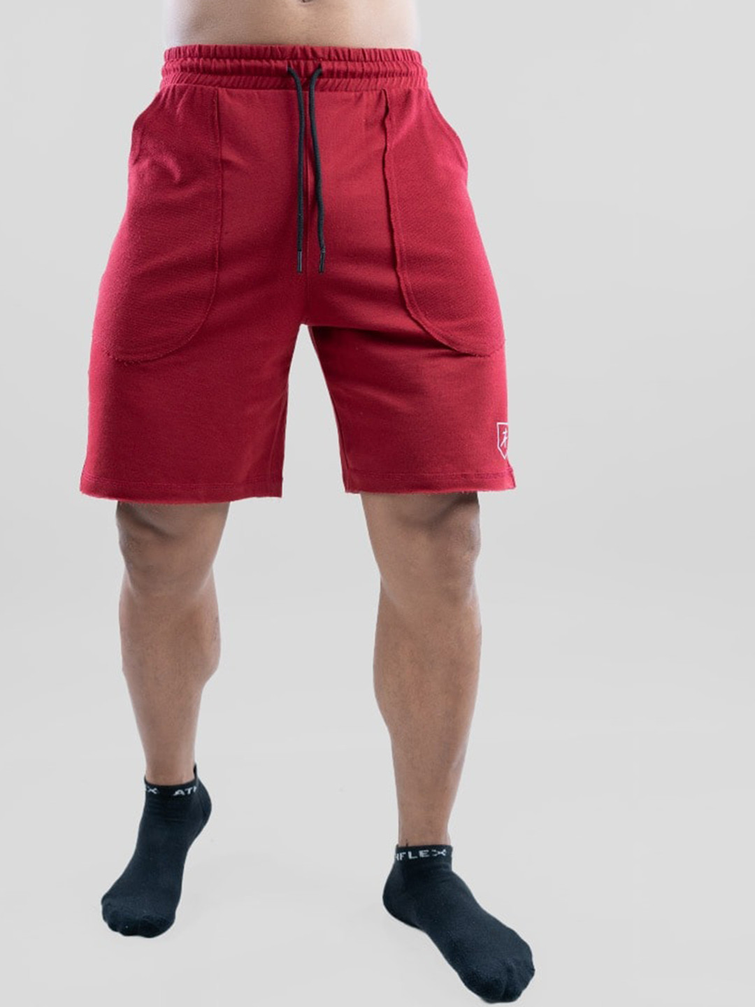 

Athflex Men Regular Fit Mid-Rise Cotton Regular Shorts, Maroon
