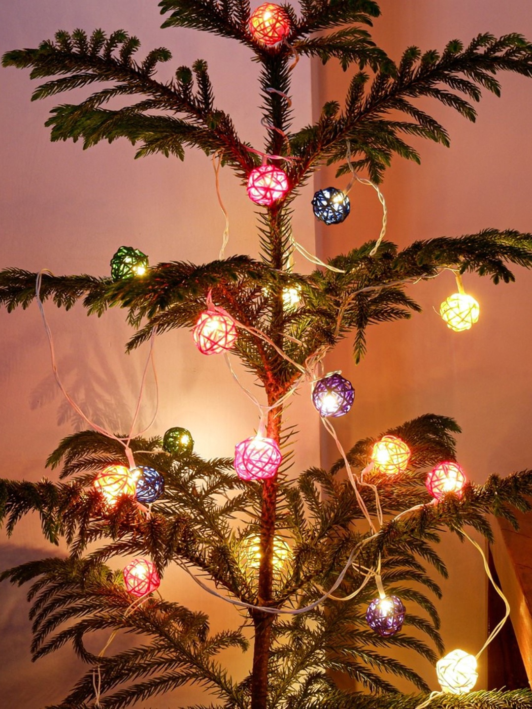 

Indigifts Pink & Yellow DIY Wall Hanging String Lights