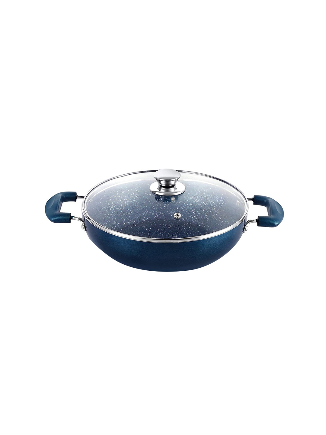 

Cello Oxford Blue Non Stick Induction Compatible Kadhai with Glass Lid 26 cm