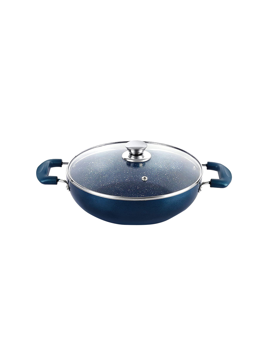 

Cello Oxford Blue Non Stick Induction Compatible Kadhai with Glass Lid 24 cm