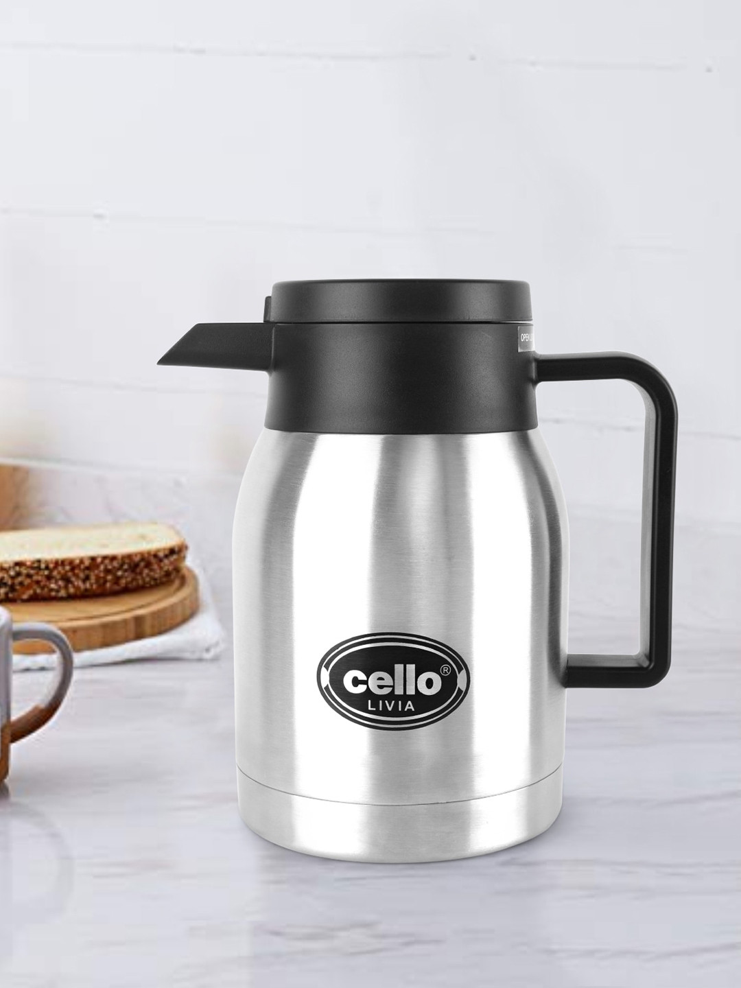 

Cello Livia Double Wall Vacuum Insulated Stainless Steel Flask Carafe - 350 ML, Silver