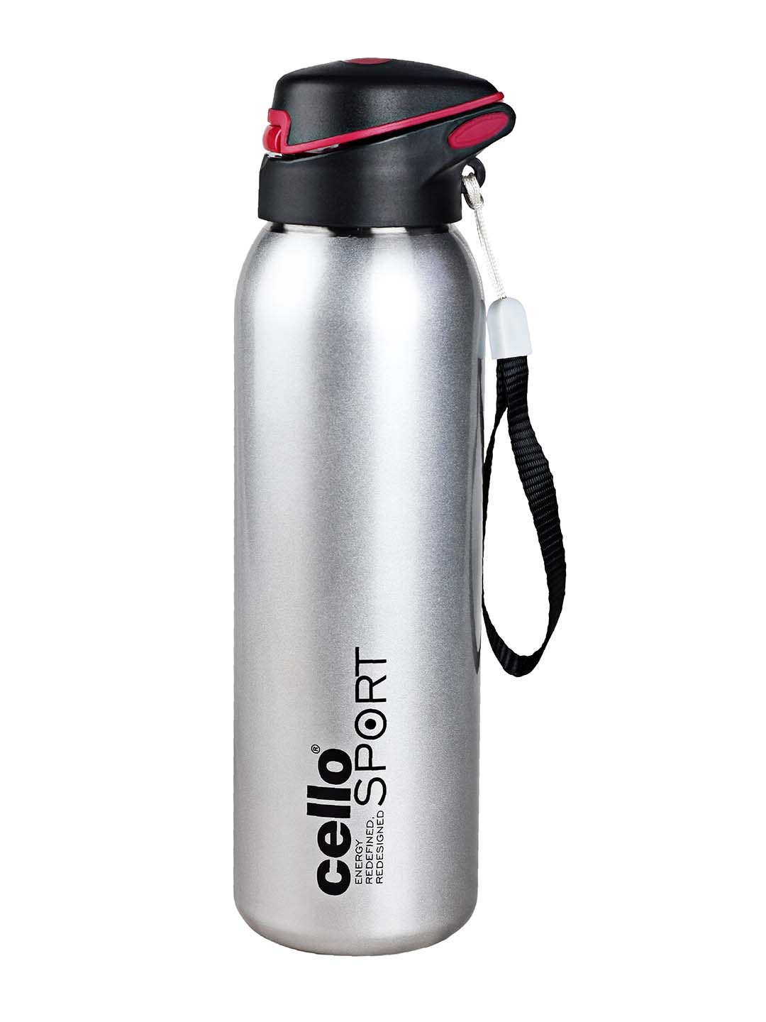 

Cello Gym Star Silver Toned Stainless Steel Double Walled Vacusteel Flask 650 ml