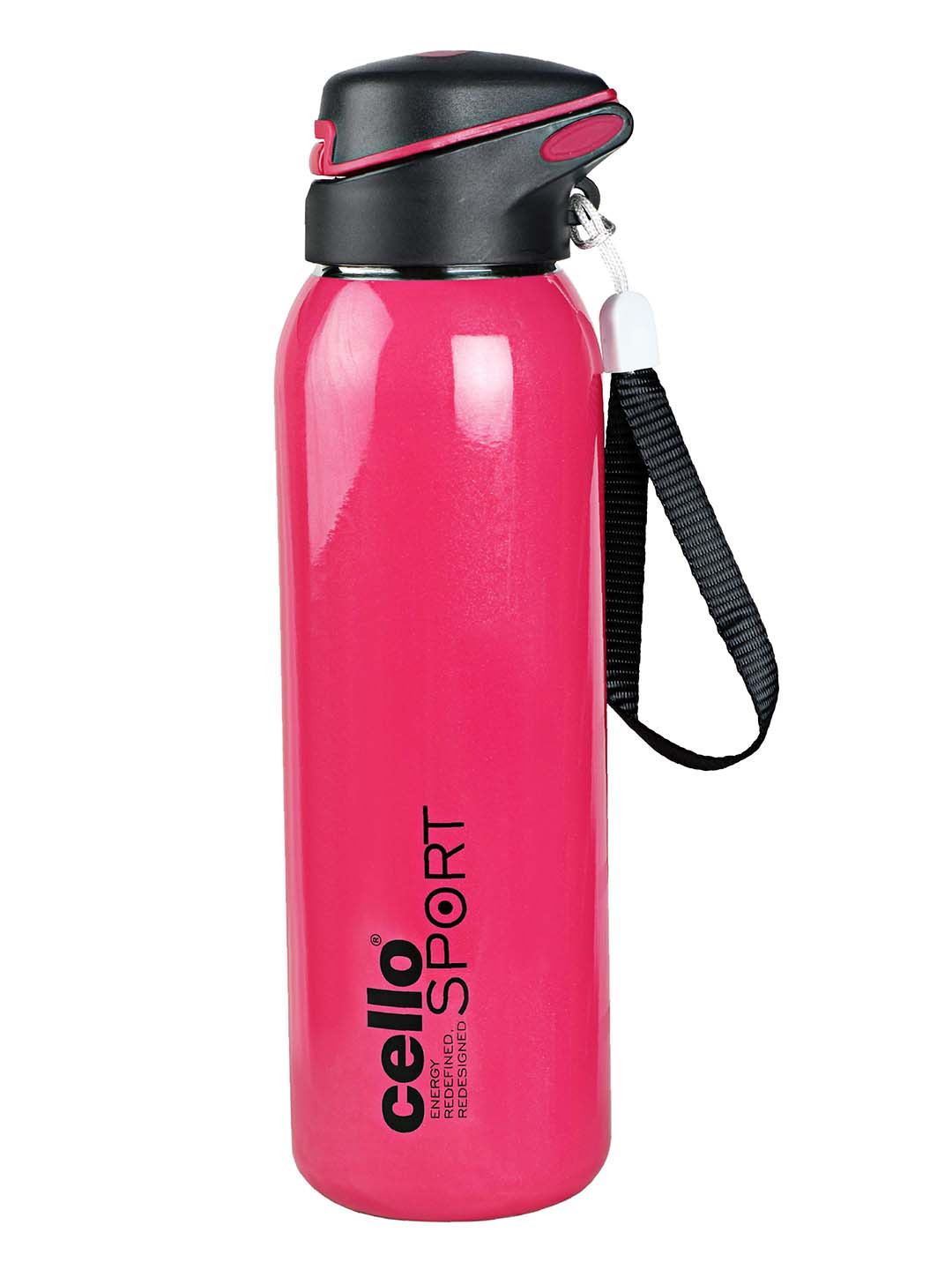 

Cello Gym Star Pink Stainless Steel Double Walled Vacusteel Flask - 650 ml, Red
