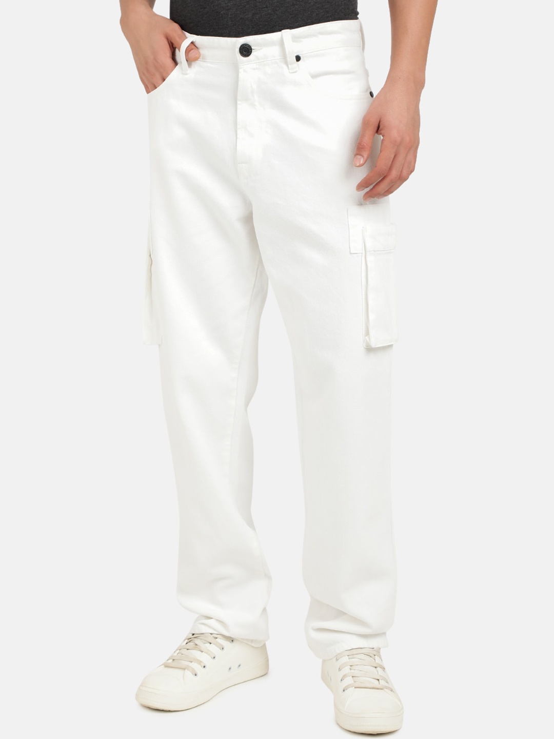 

Bene Kleed Men Mid Rise Straight Fit Cargo Jeans, White