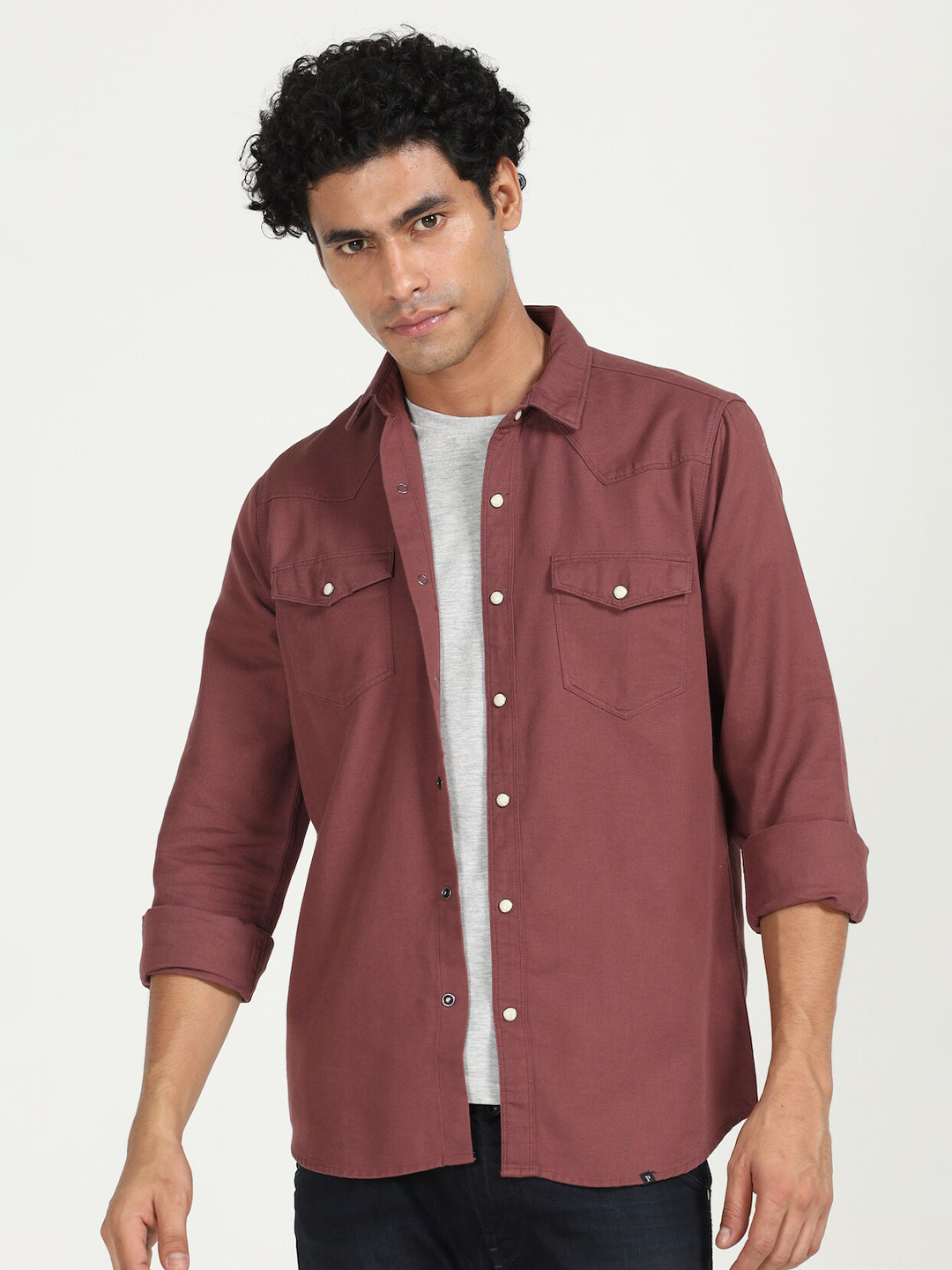 

POE Smart Slim Fit Pure Cotton Casual Shirt, Red