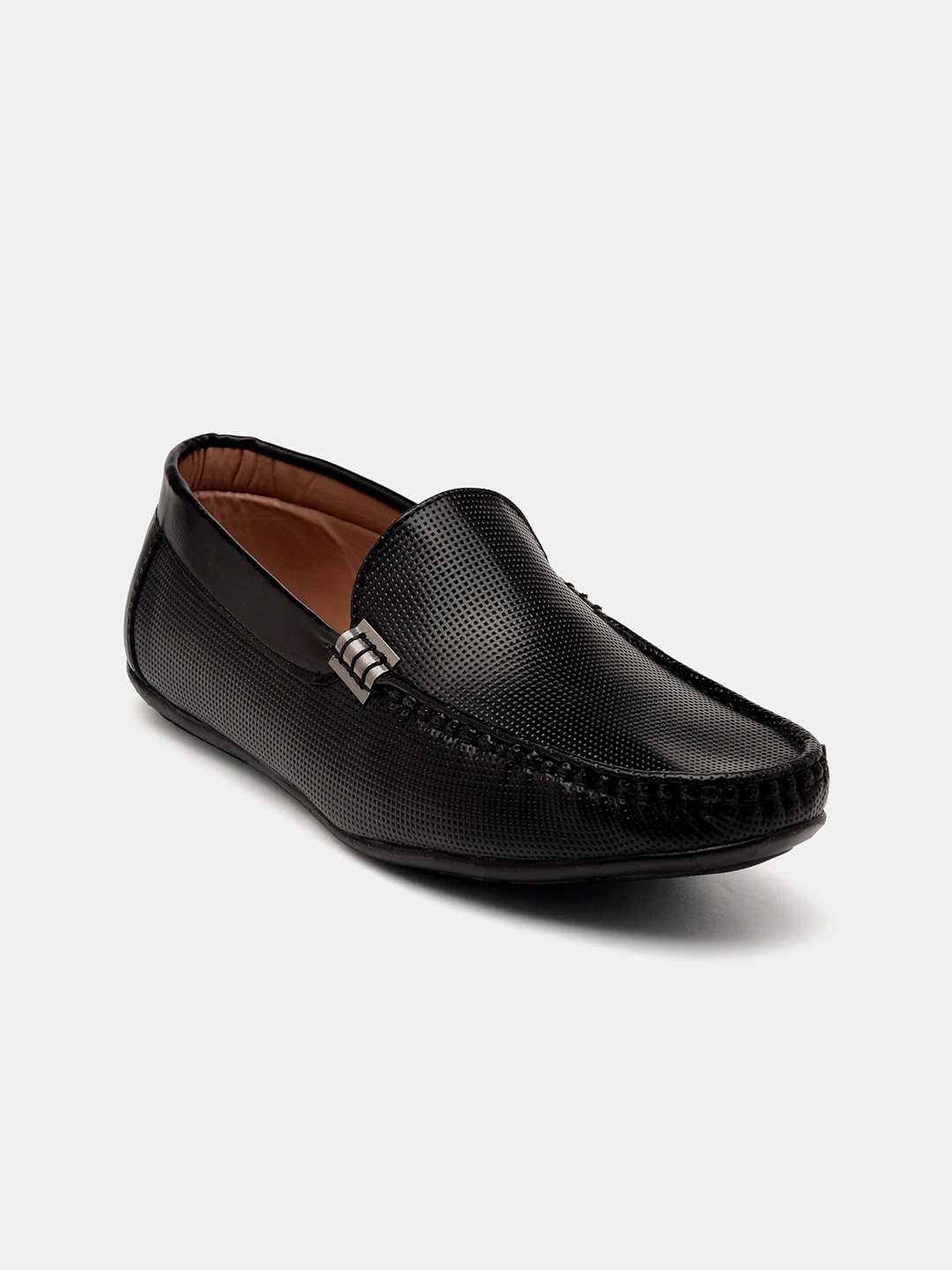 

R&B Men Perforations Loafers, Black
