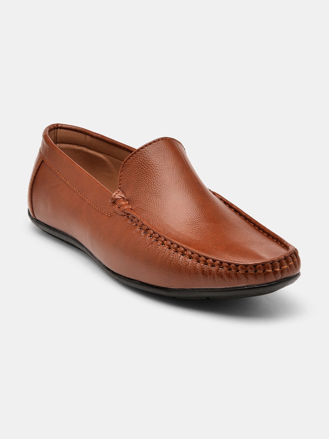 

R&B Men Round Toe Loafers, Tan