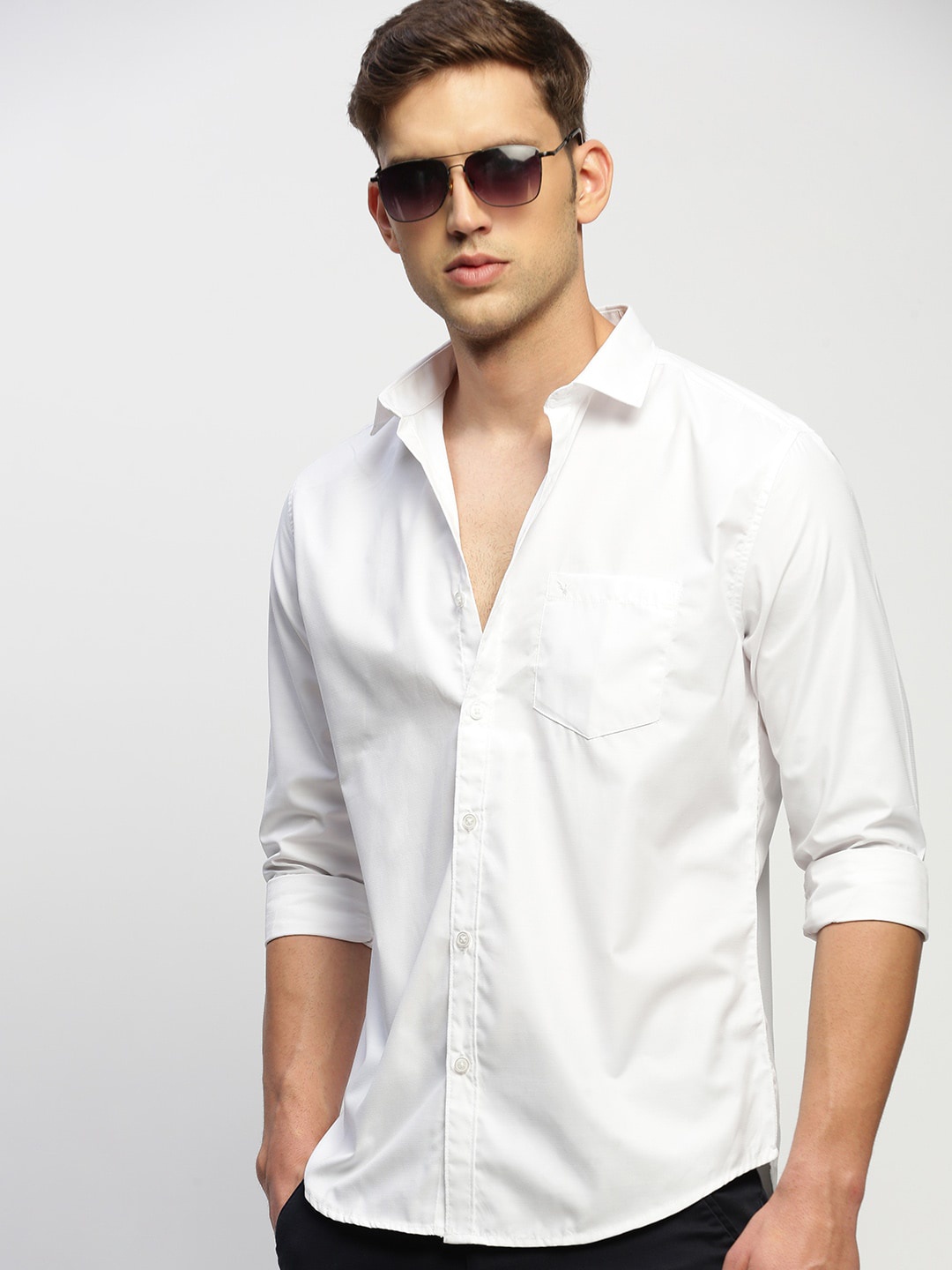 

SHOWOFF Standard Slim Fit Cotton Casual Shirt, White