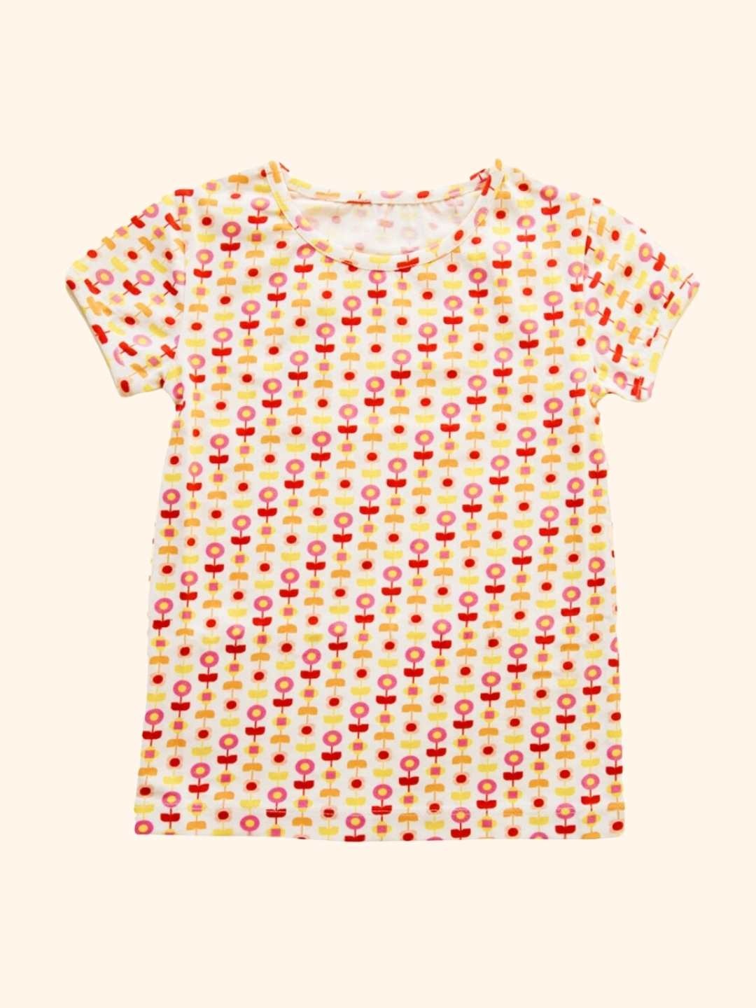 

Ola! Otter Girls Geometric Printed Organic Cotton Top, White
