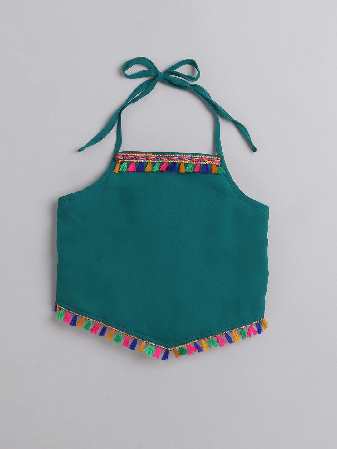 

taffykids Tie-Up Neck Tie-Up Detail Top, Teal