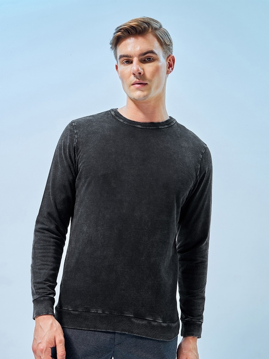 

Bewakoof Round Neck Sweatshirt, Black