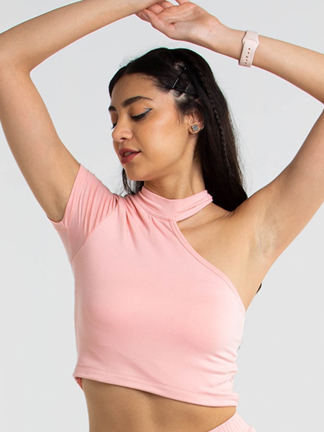 

CAVA High Neck Cotton Crop Breathe Brami Top, Pink