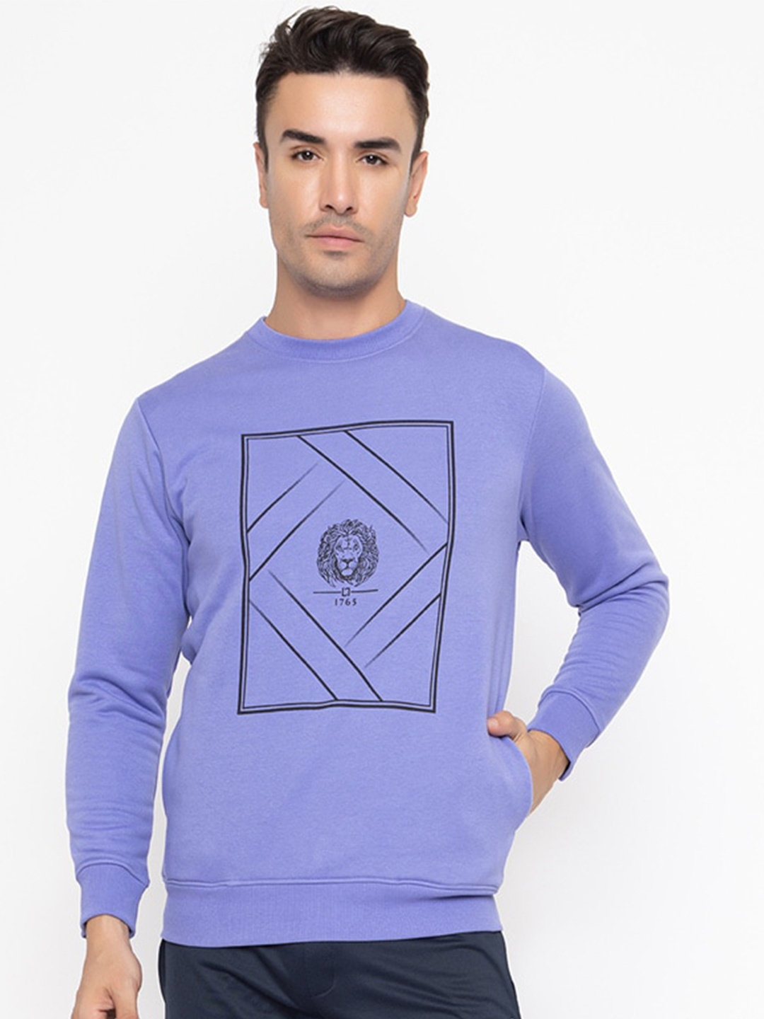 

ARMISTO Graphic Printed Fleece Antimicrobial Pullover Sweatshirt, Purple
