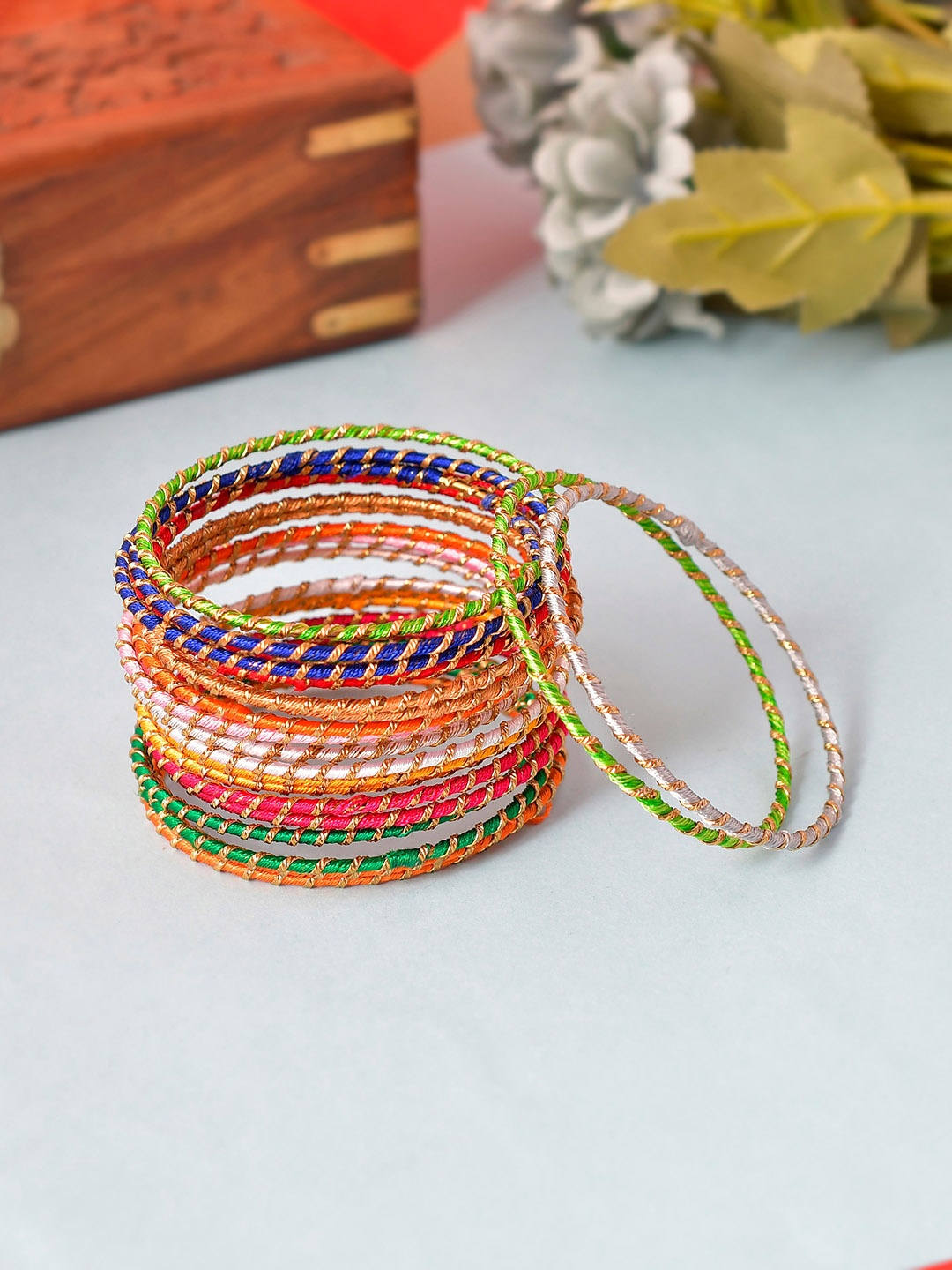

Shoshaa Set Of 22 Bangles, Gold