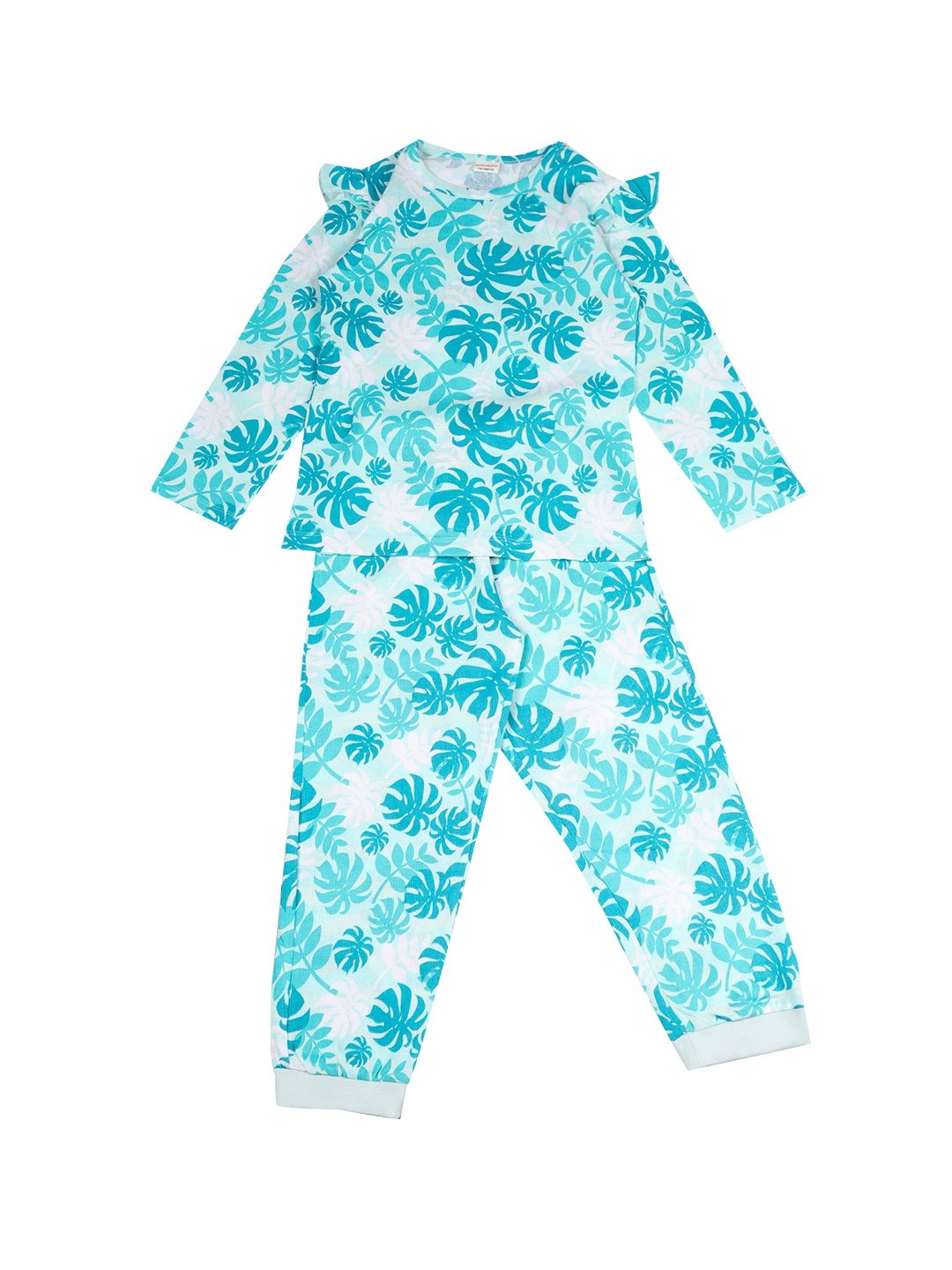 

RAINE AND JAINE Girls Tropical Printed T-Shirt & Pyjama, Blue