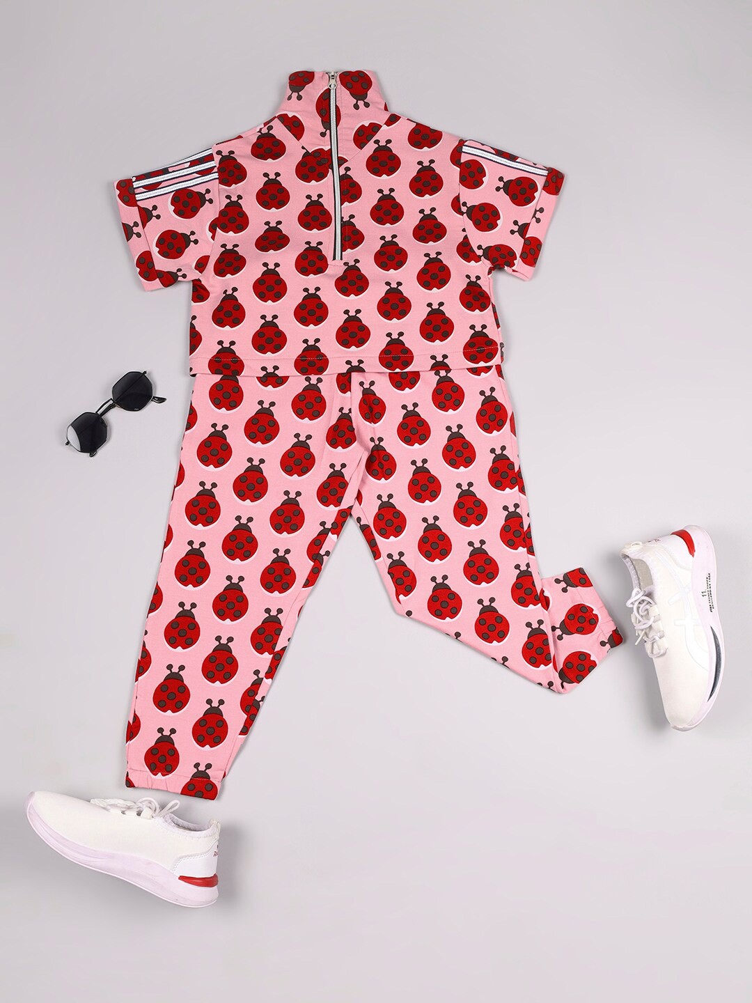 

RAINE AND JAINE Girls Printed High Neck Clothing Set, Pink