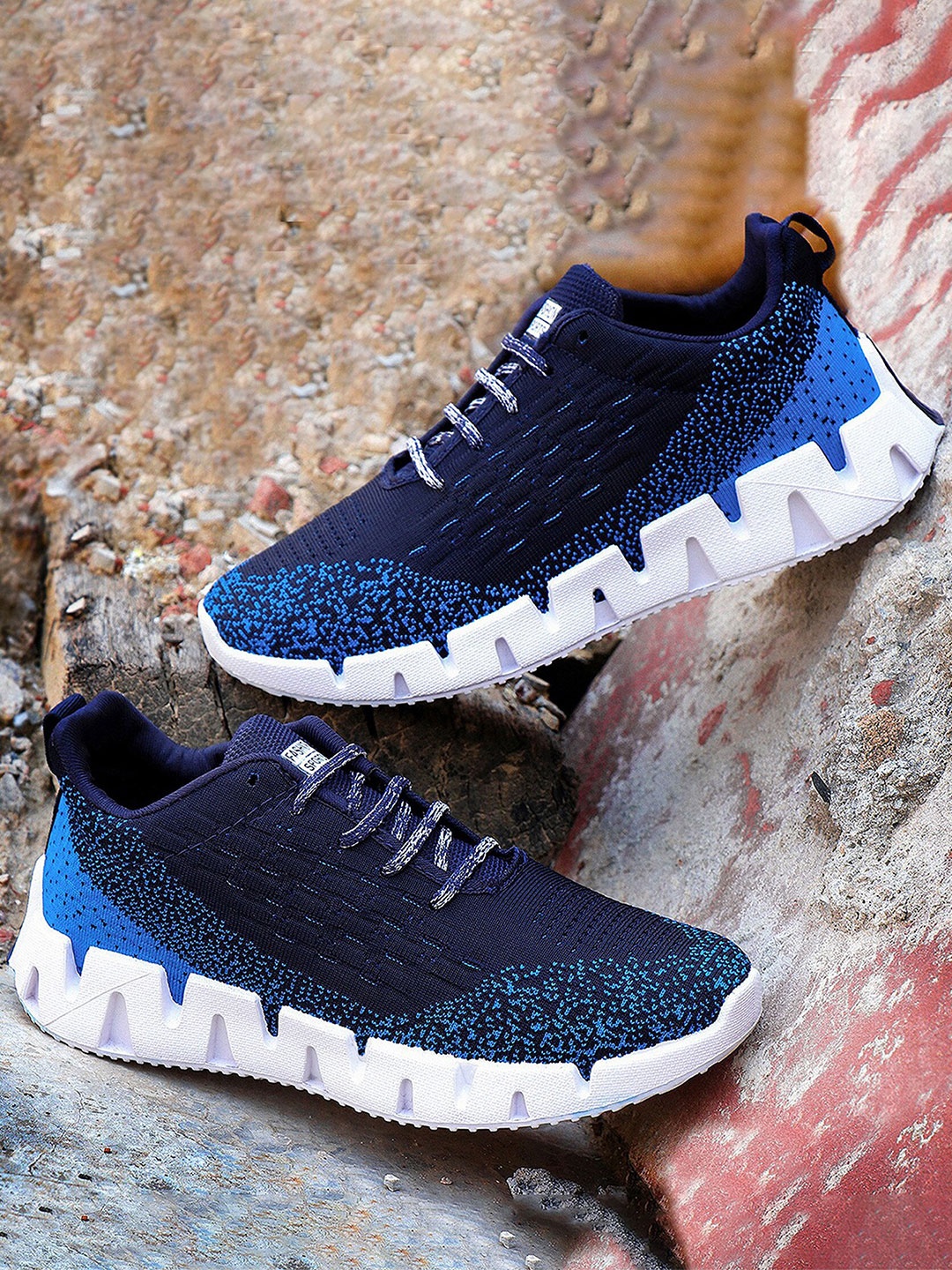 

BIRDE Men Navy Blue Mesh Walking Non-Marking Shoes