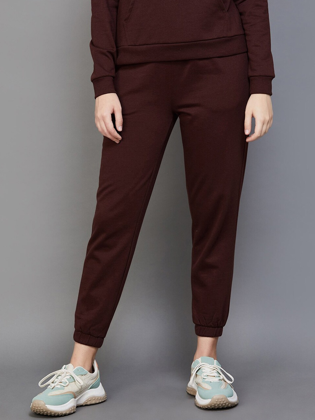 

Fame Forever by Lifestyle Women Regular Fit Mid-Rise Cotton Joggers Trousers, Brown
