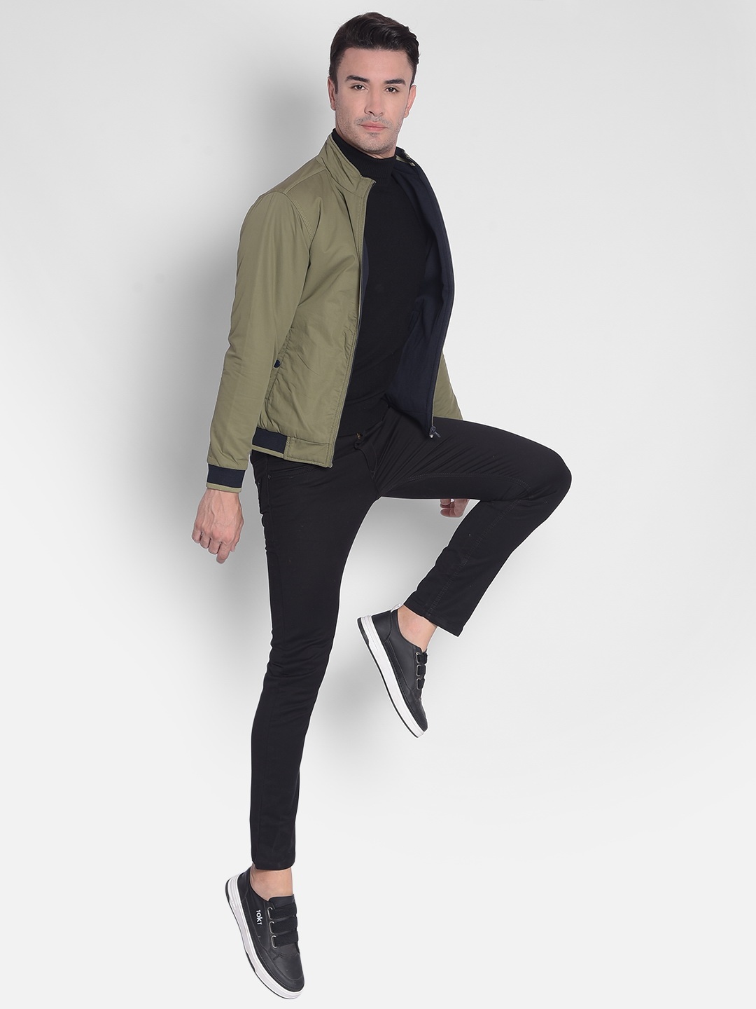 

Crimsoune Club Mock Collar Reversible Bomber Jacket, Olive