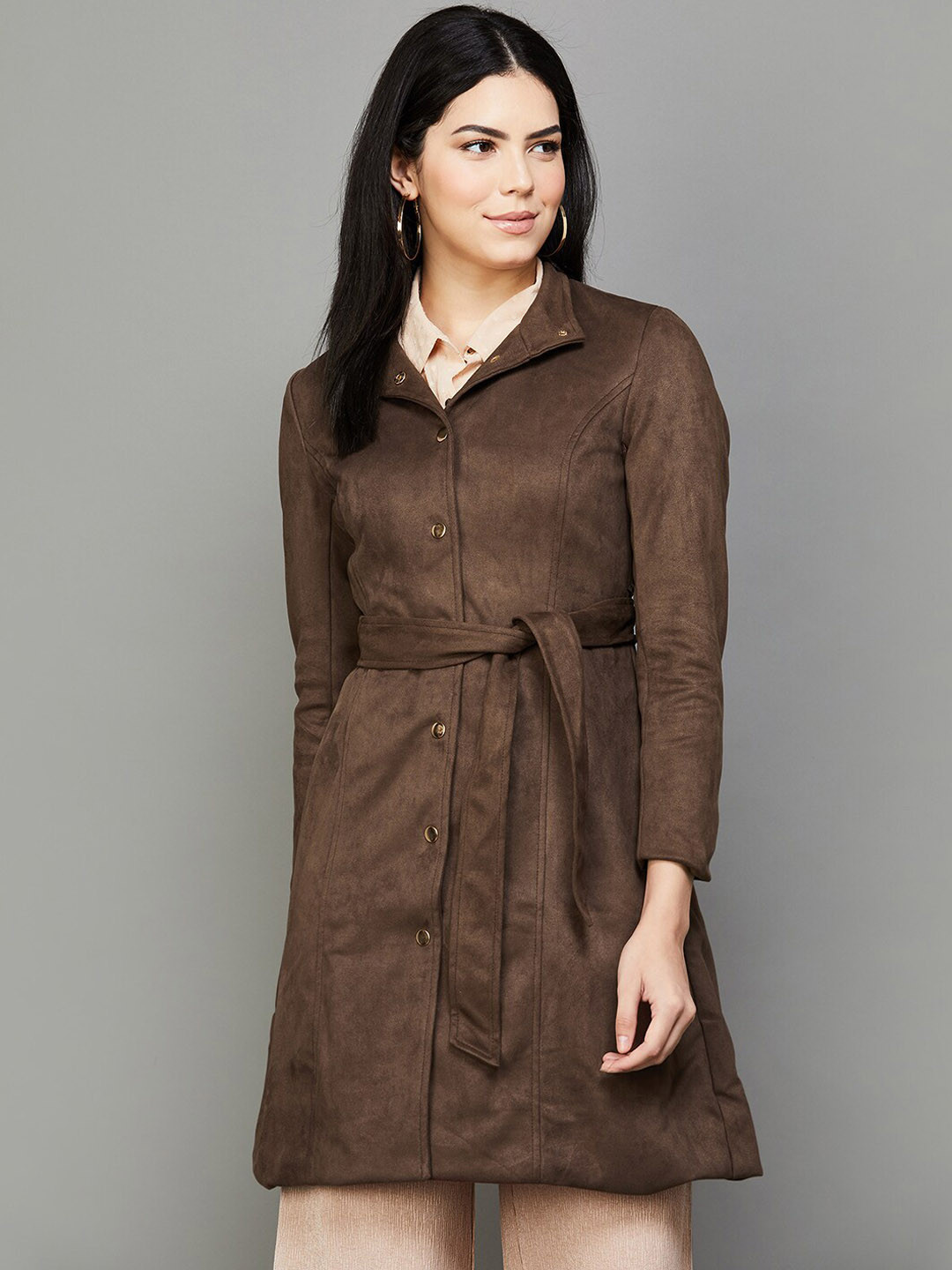 

CODE by Lifestyle Longline Open Front Jacket, Brown