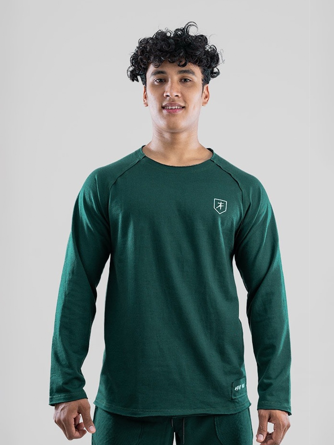 

Athflex Round Neck Cotton Oversized T-shirt, Green