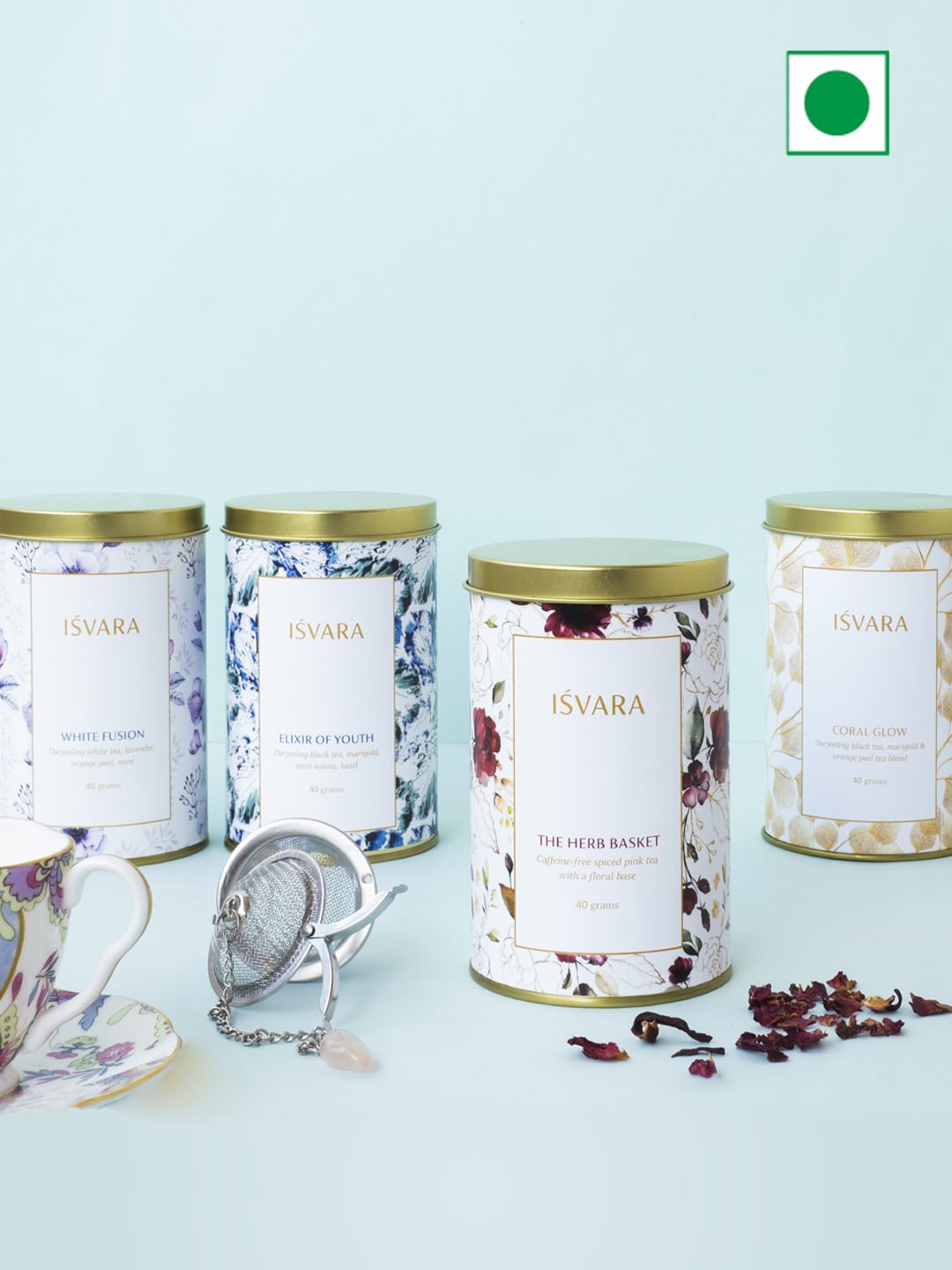 

ISVARA Set of 4 Skincare Herbal Teas-40 gms Each, White