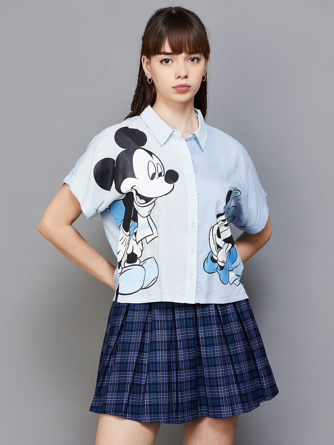 

Ginger by Lifestyle Mickey & Minnie Printed Casual Shirt, Blue