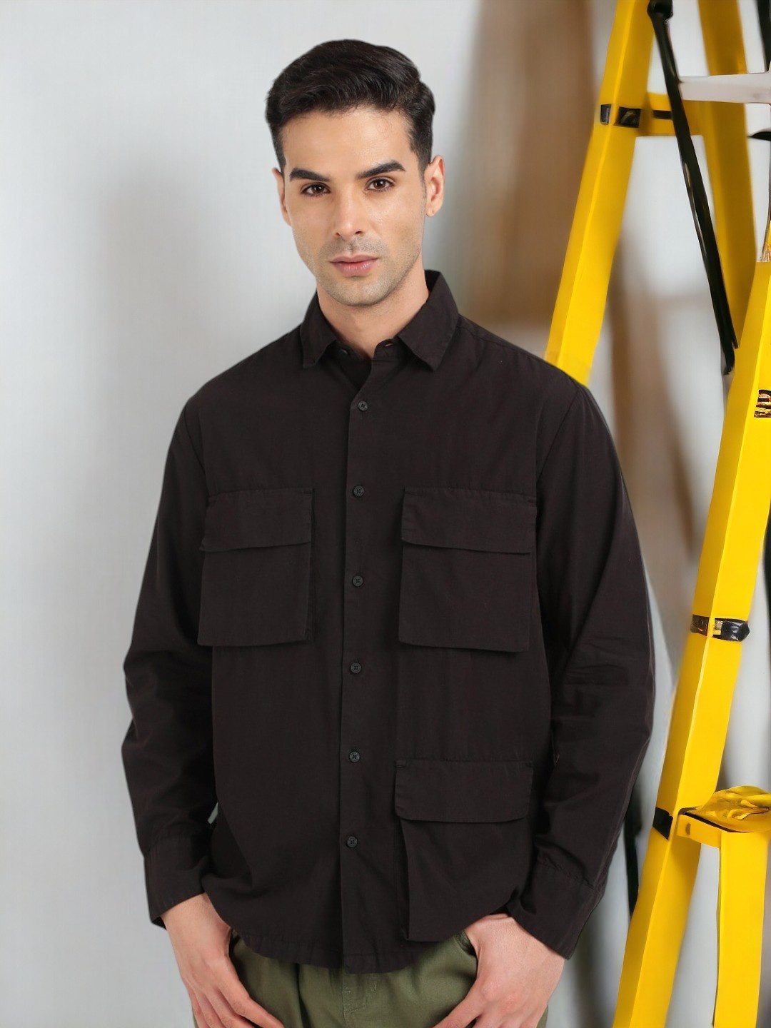 

Bene Kleed Relaxed Fit Opaque Casual Shirt, Black