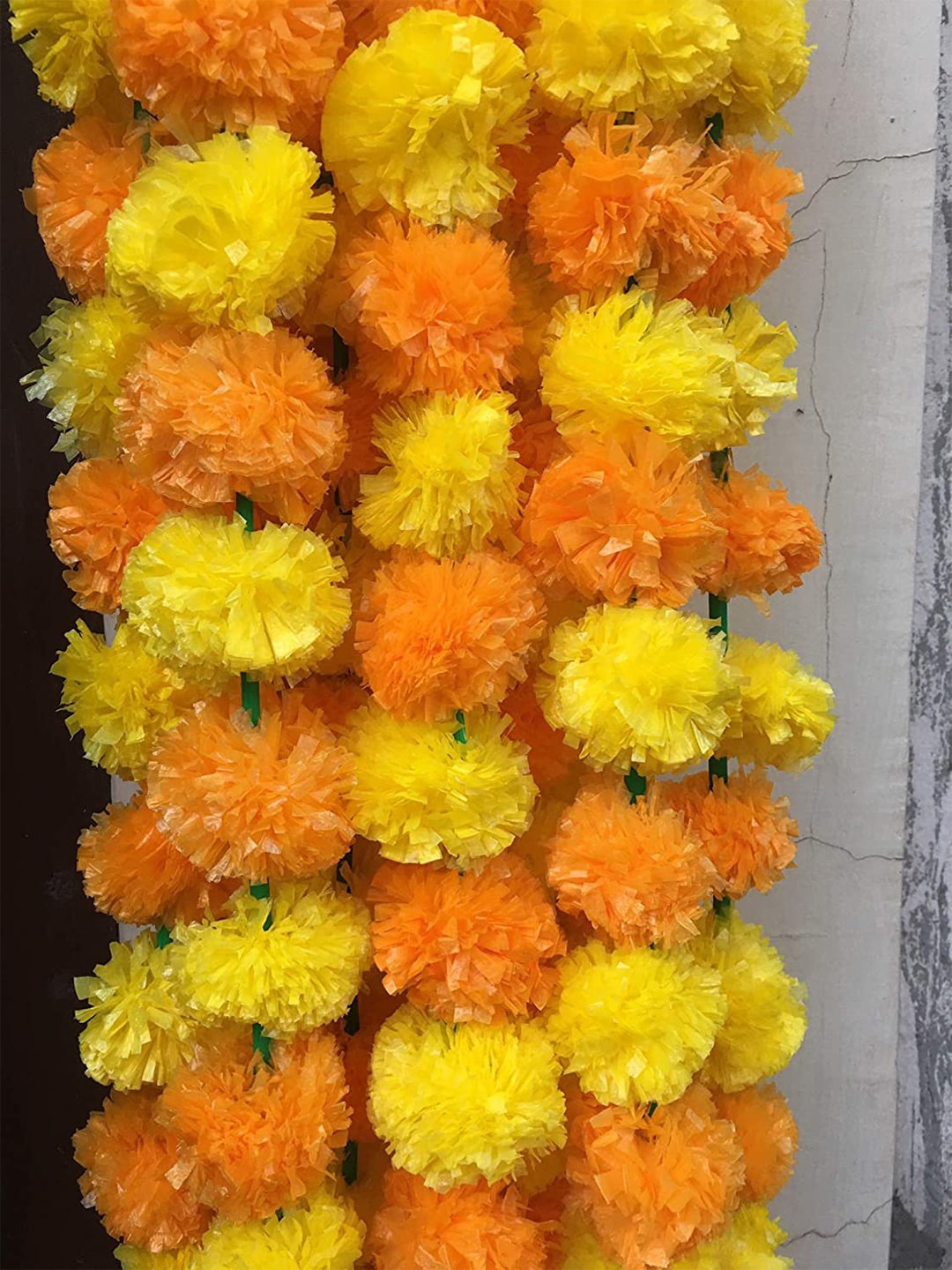 

eCraftIndia Yellow & Orange 5 Pieces Artificial Flower Garland
