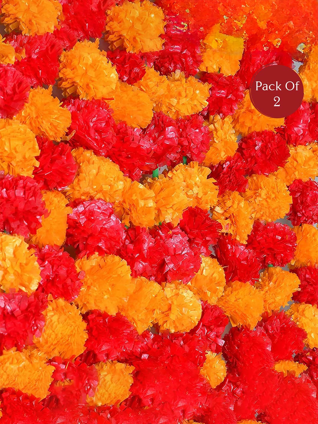 

eCraftIndia Yellow 2 Pieces Marigold Flower Garland