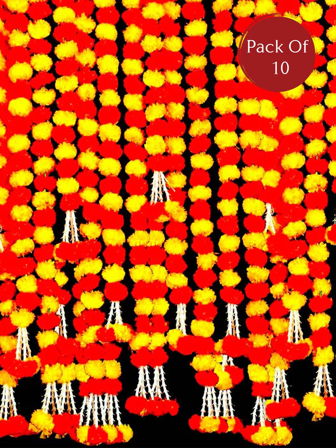 

eCraftIndia Yellow 10 Pieces Artificial Marigold Flowers